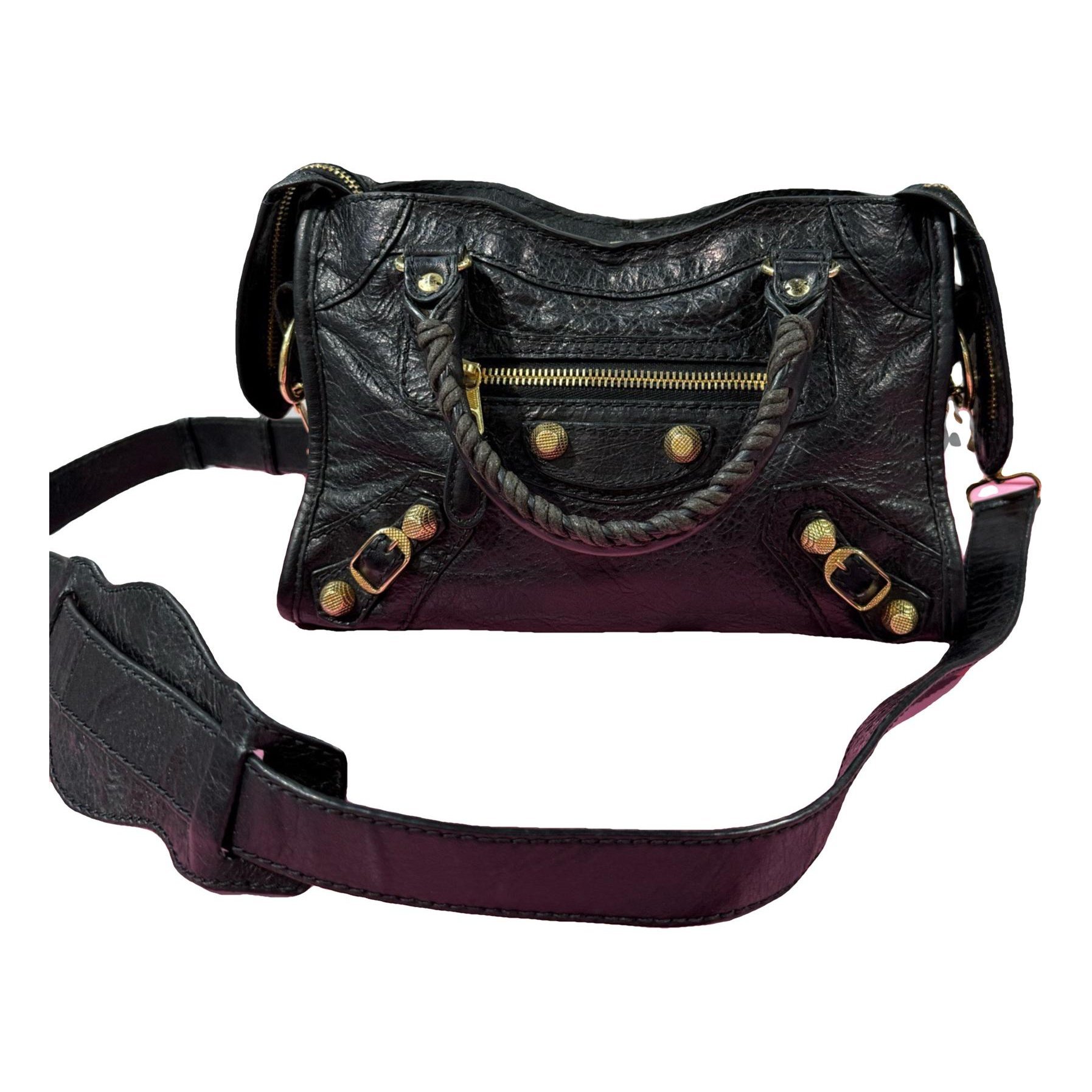 City leather handbag