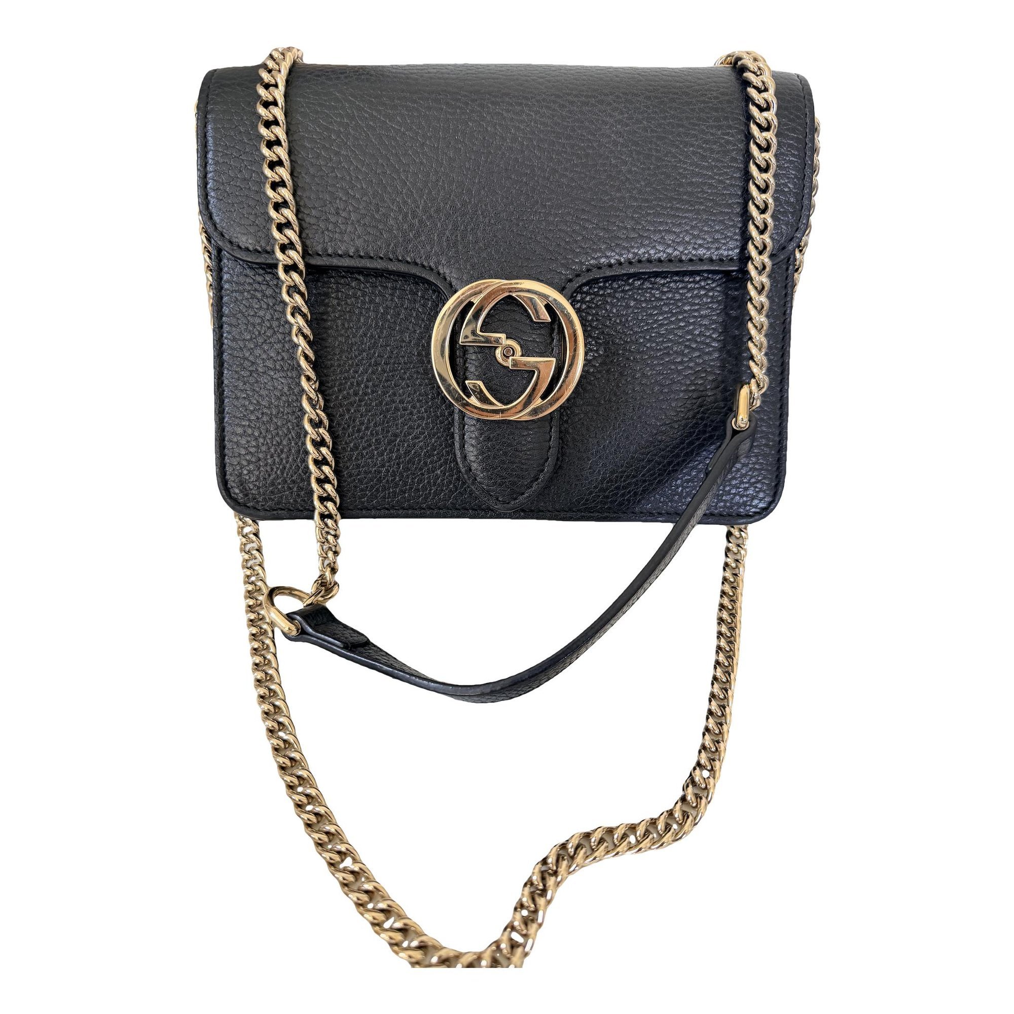Interlocking leather handbag