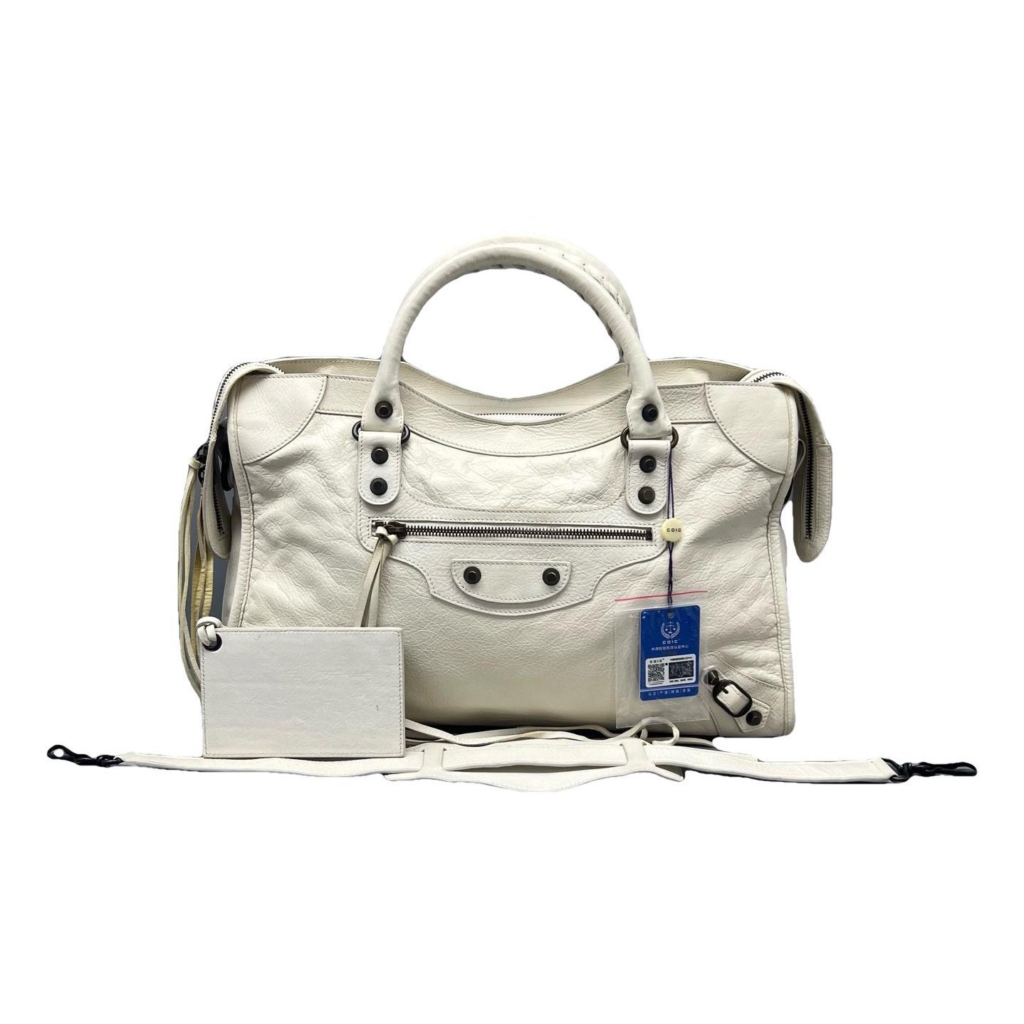 City leather handbag