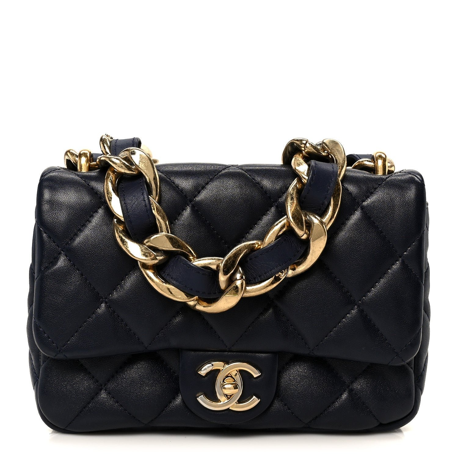 Chanel Lambskin Quilted Small Funky Town Flap Blue