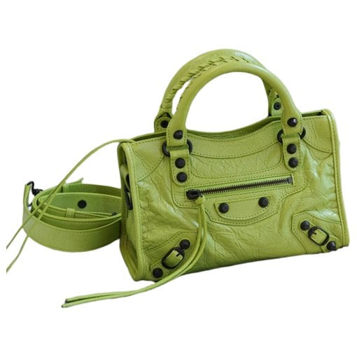 City leather handbag