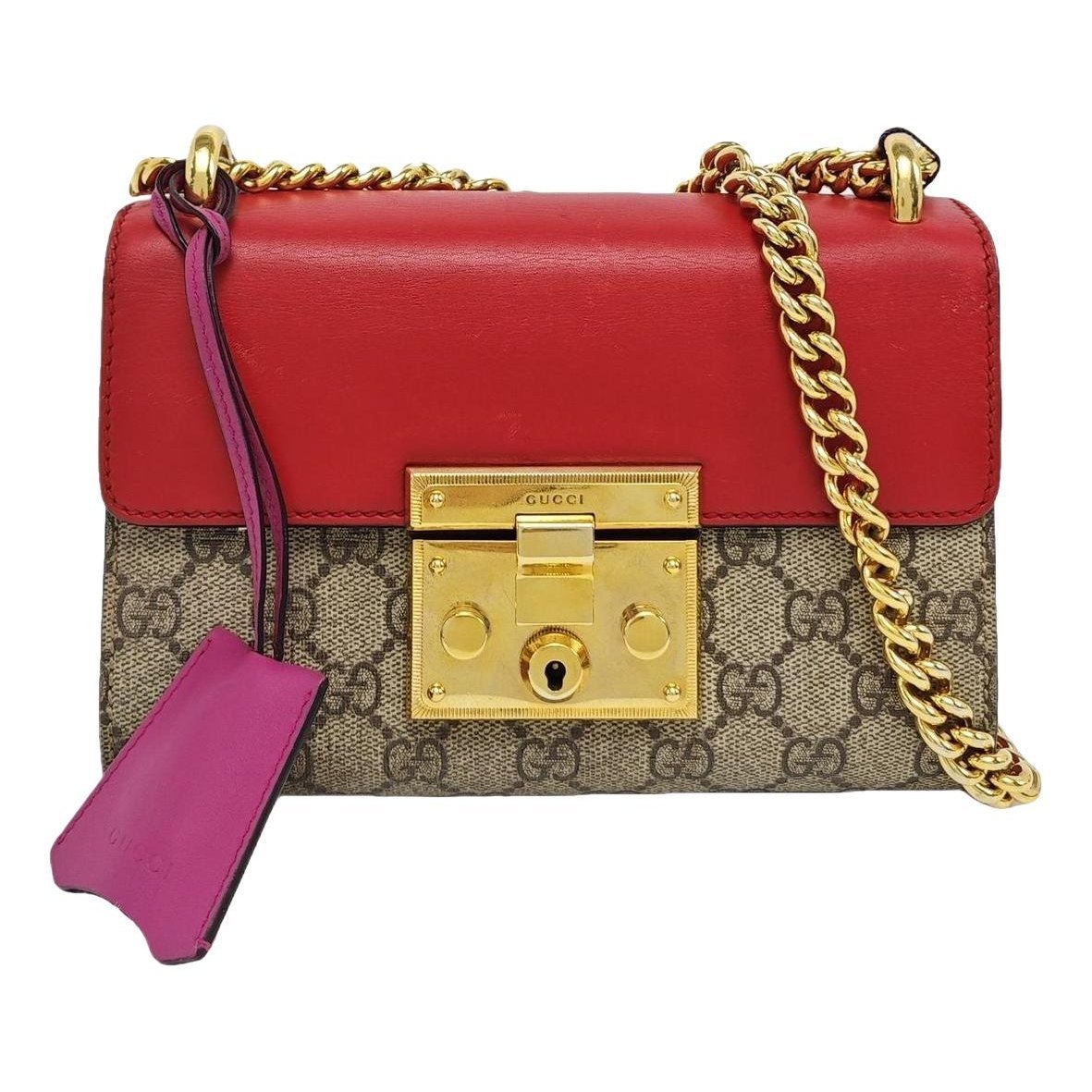 Padlock leather handbag