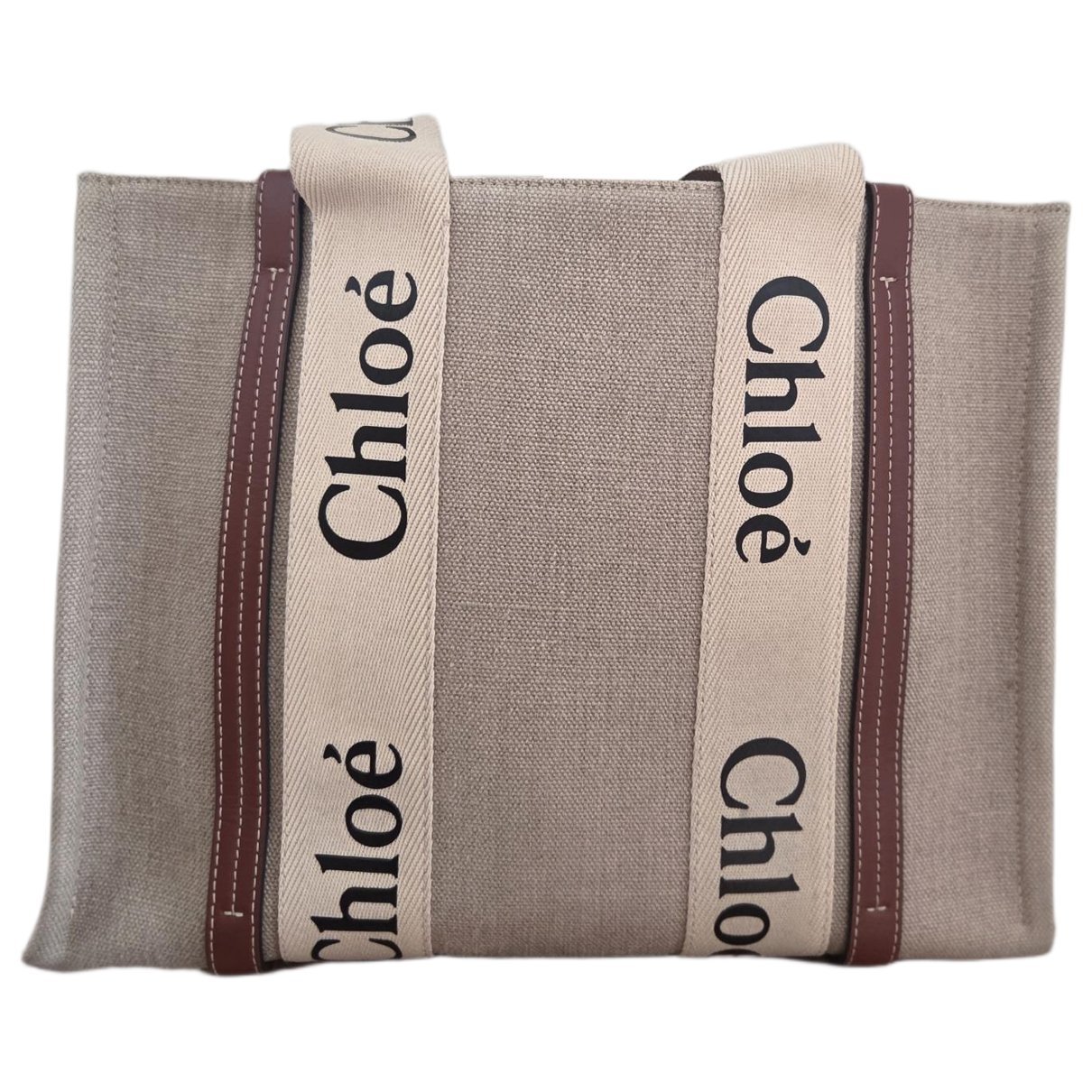 Woody linen tote
