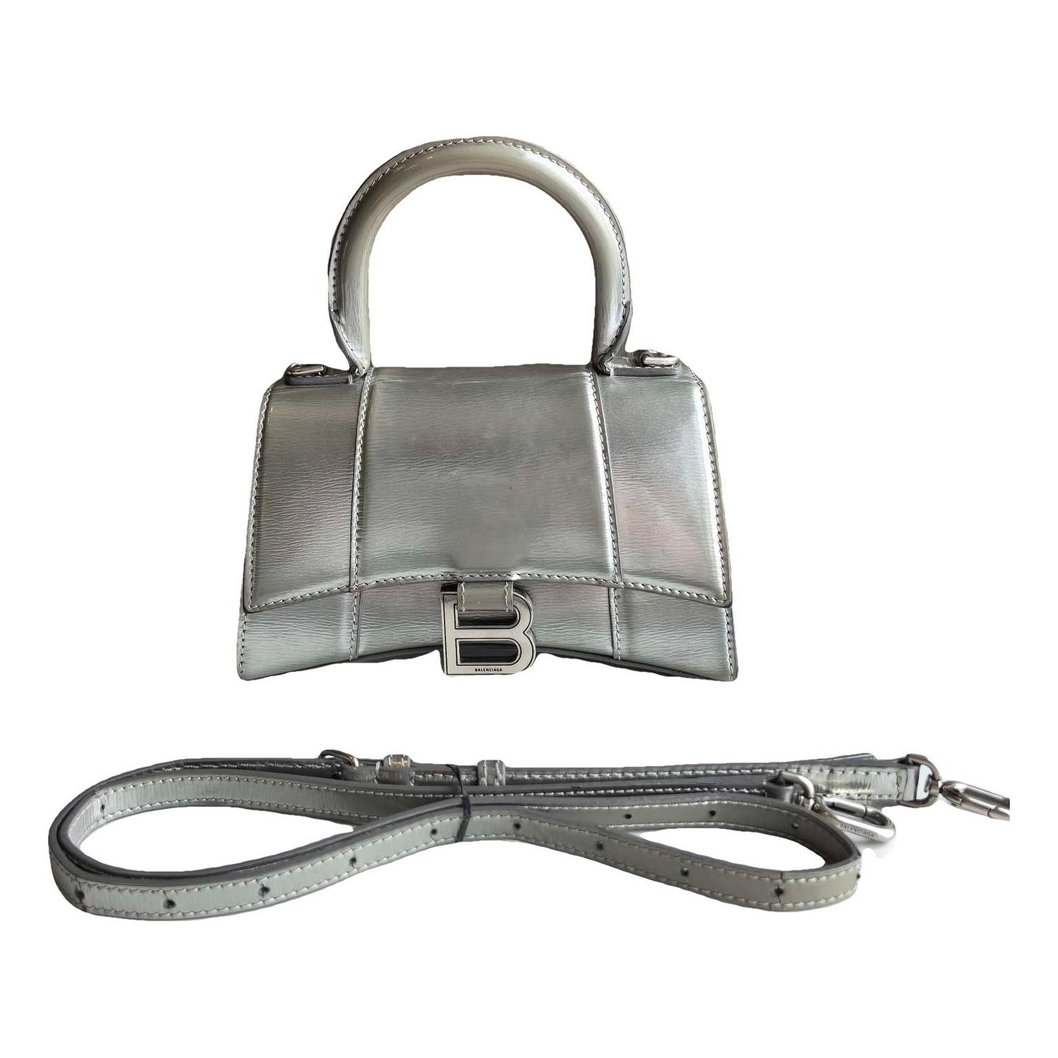 Hourglass leather handbag