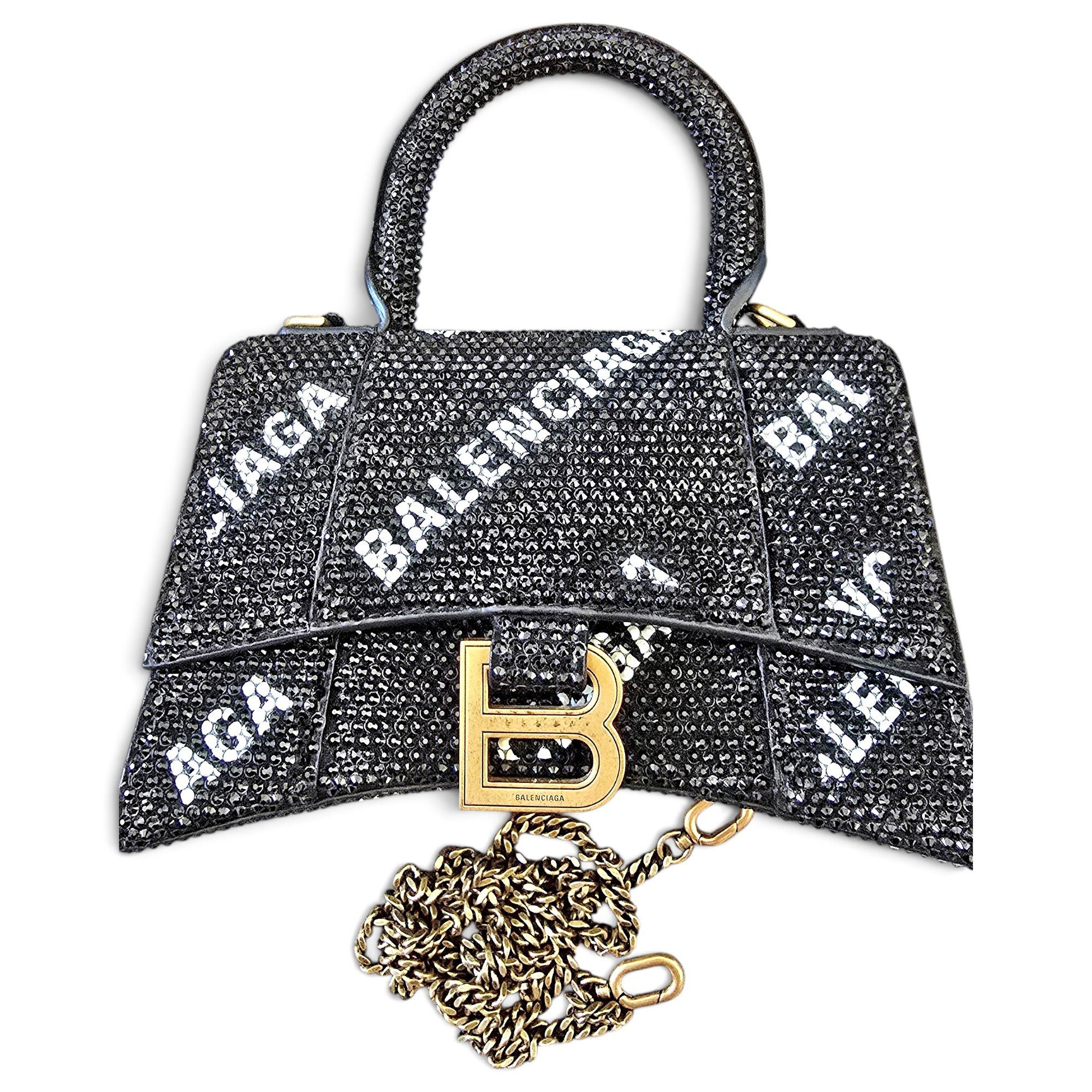 Hourglass leather crossbody bag