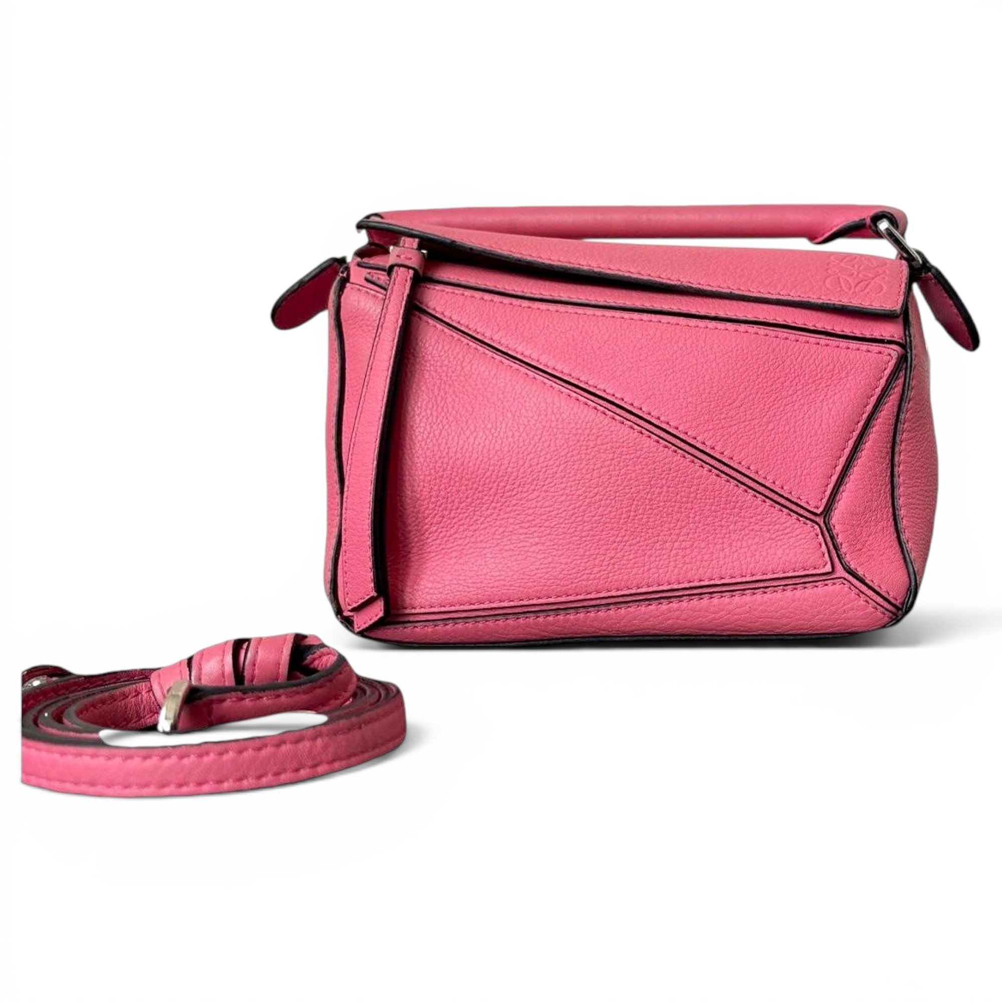 Puzzle leather handbag