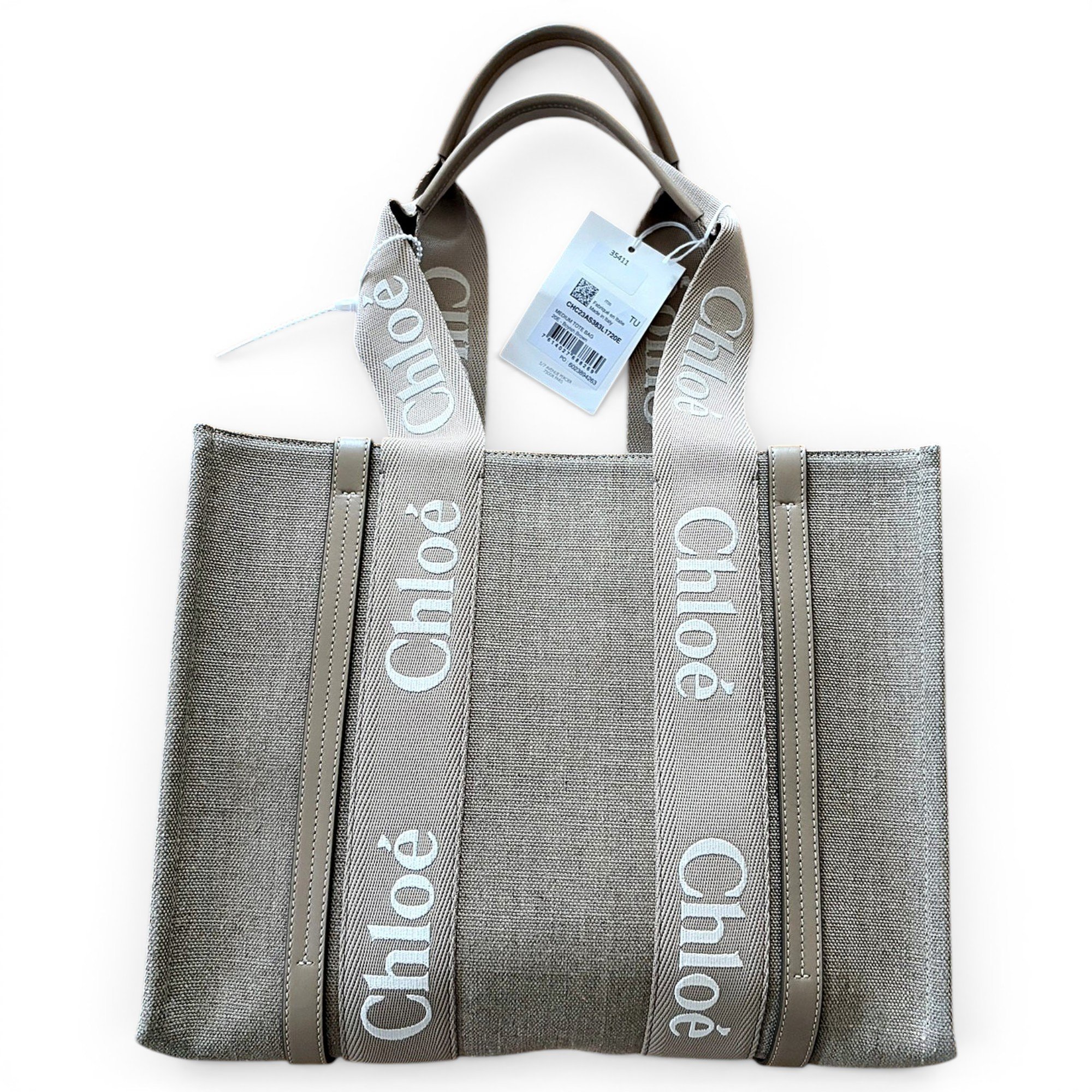 Woody linen tote
