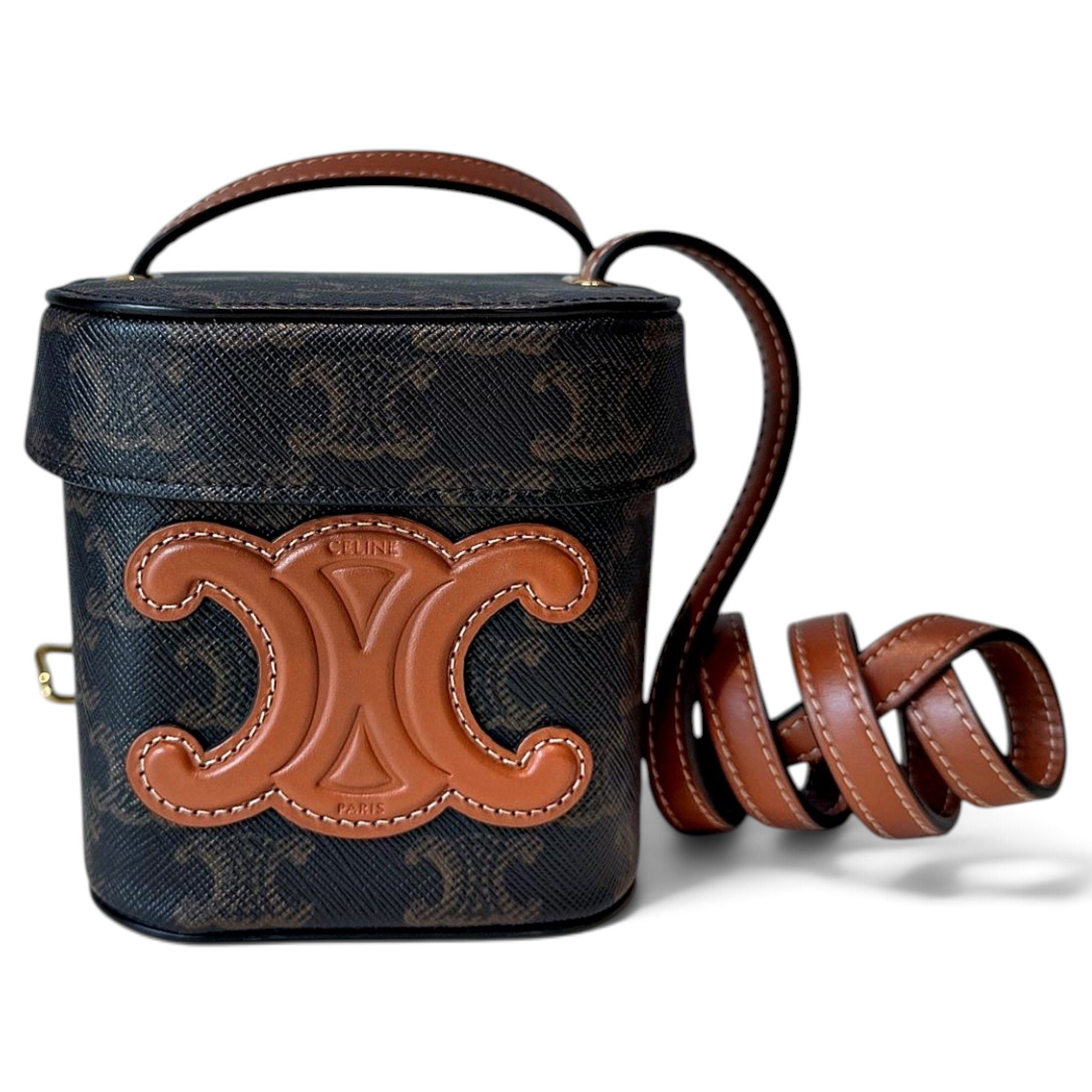 Tambour leather crossbody bag