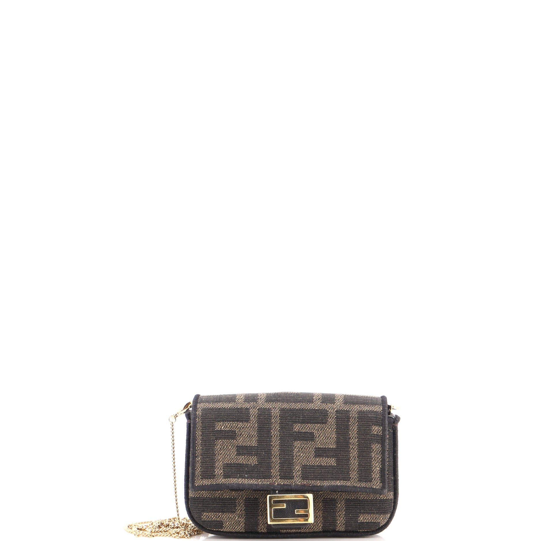 Chain Baguette Charm Bag Zucca Coated Canvas Nano