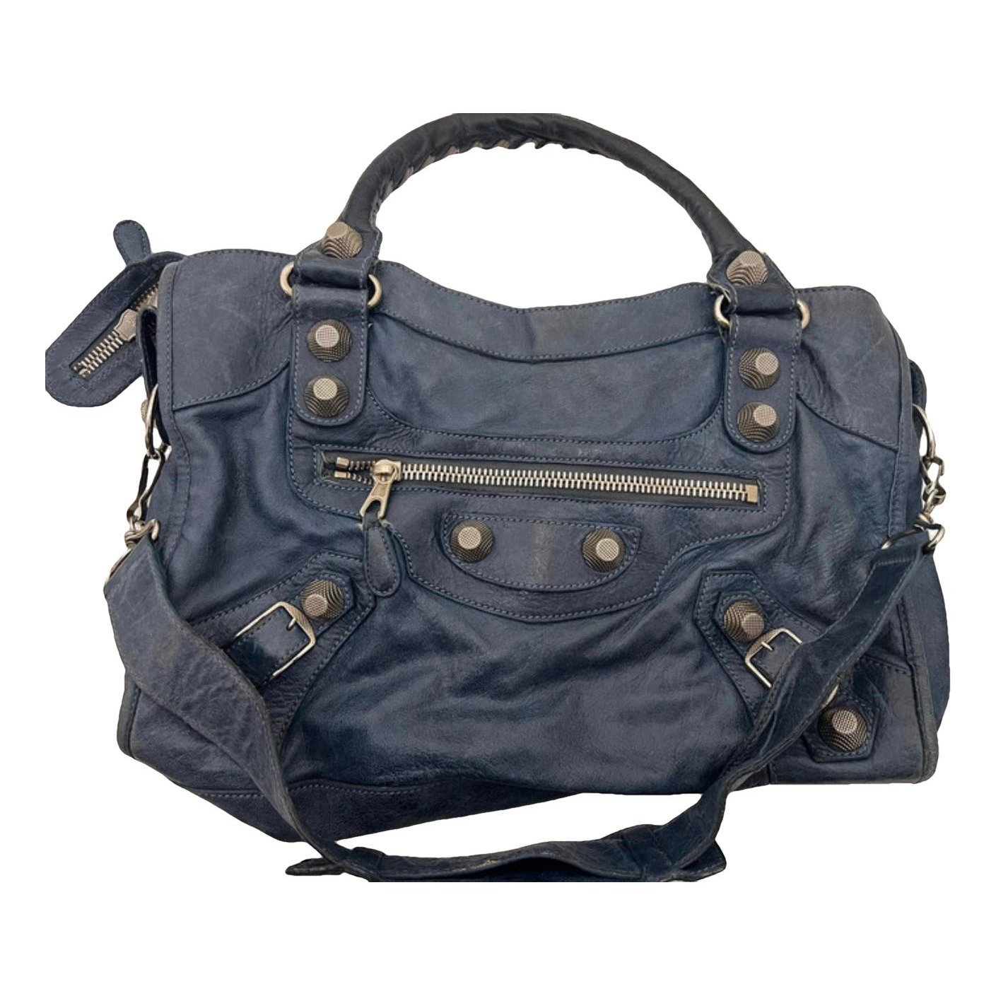 City leather handbag