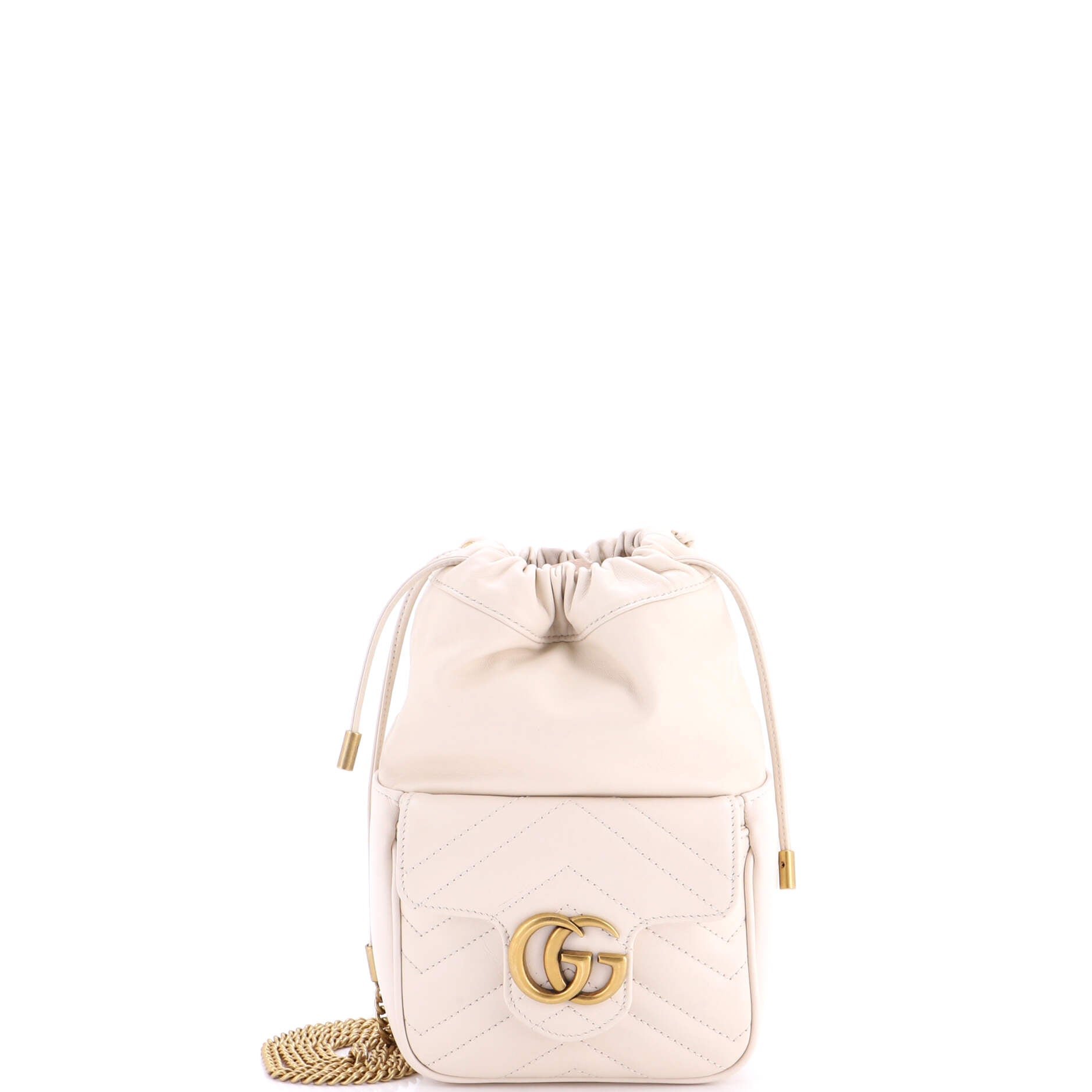 GG Marmont Front Pocket Bucket Bag Matelasse Leather Mini