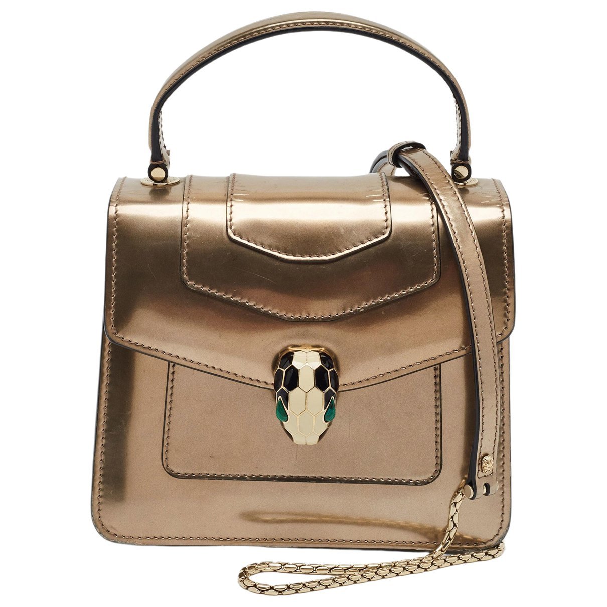 Serpenti patent leather satchel
