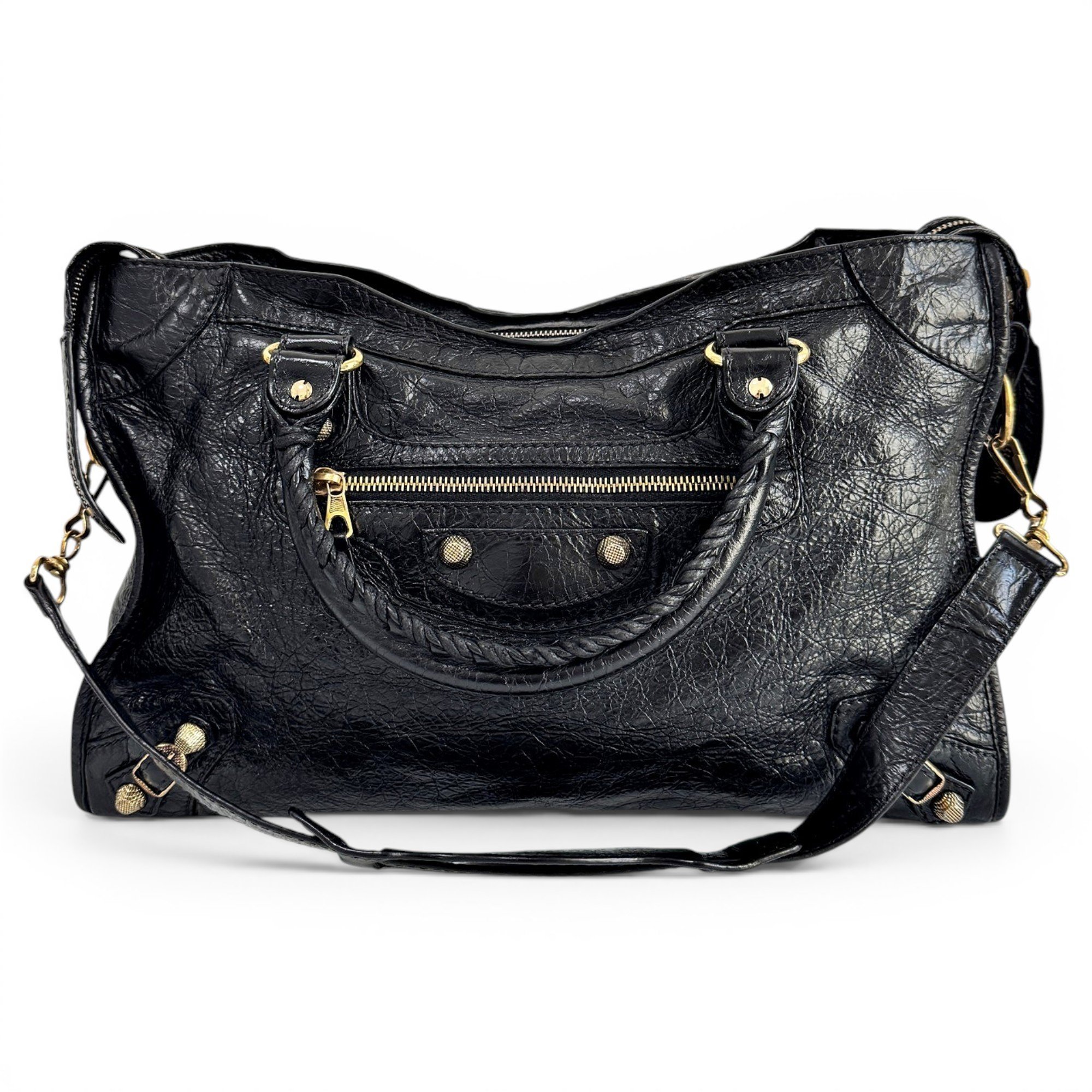 City leather handbag
