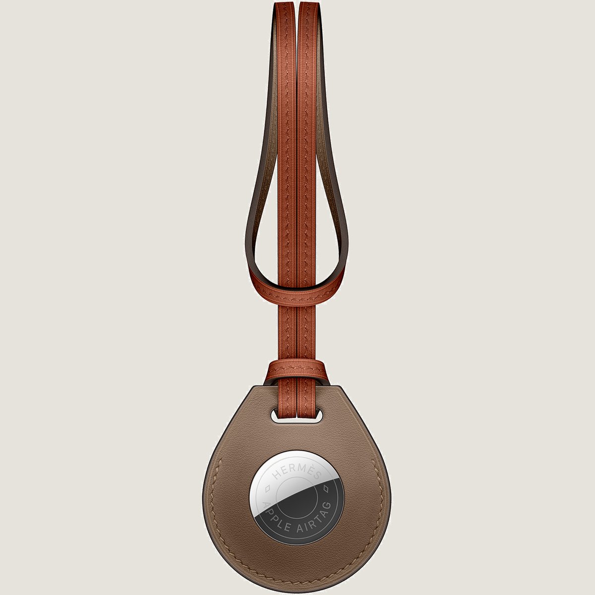Hermès Apple AirTag Hermès bicolor bag charm Beige De Weimar