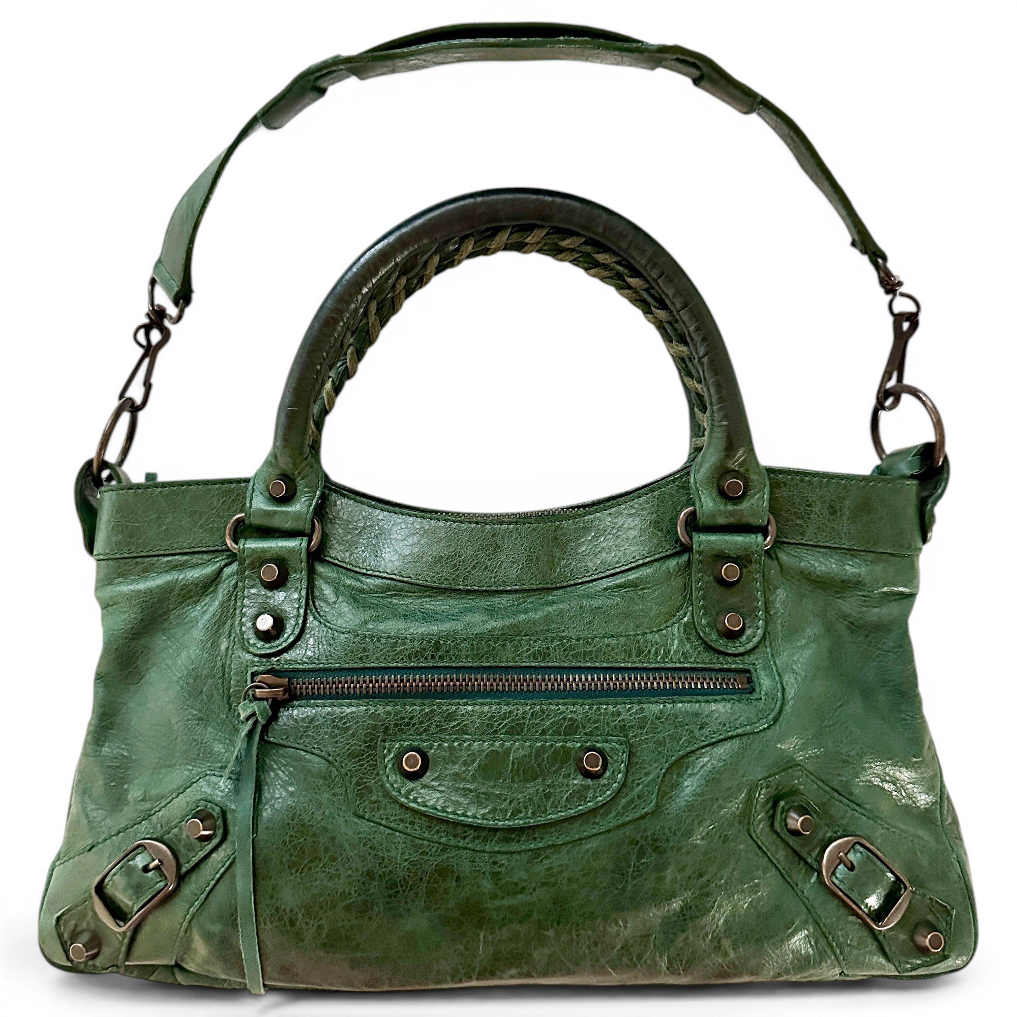 City leather handbag