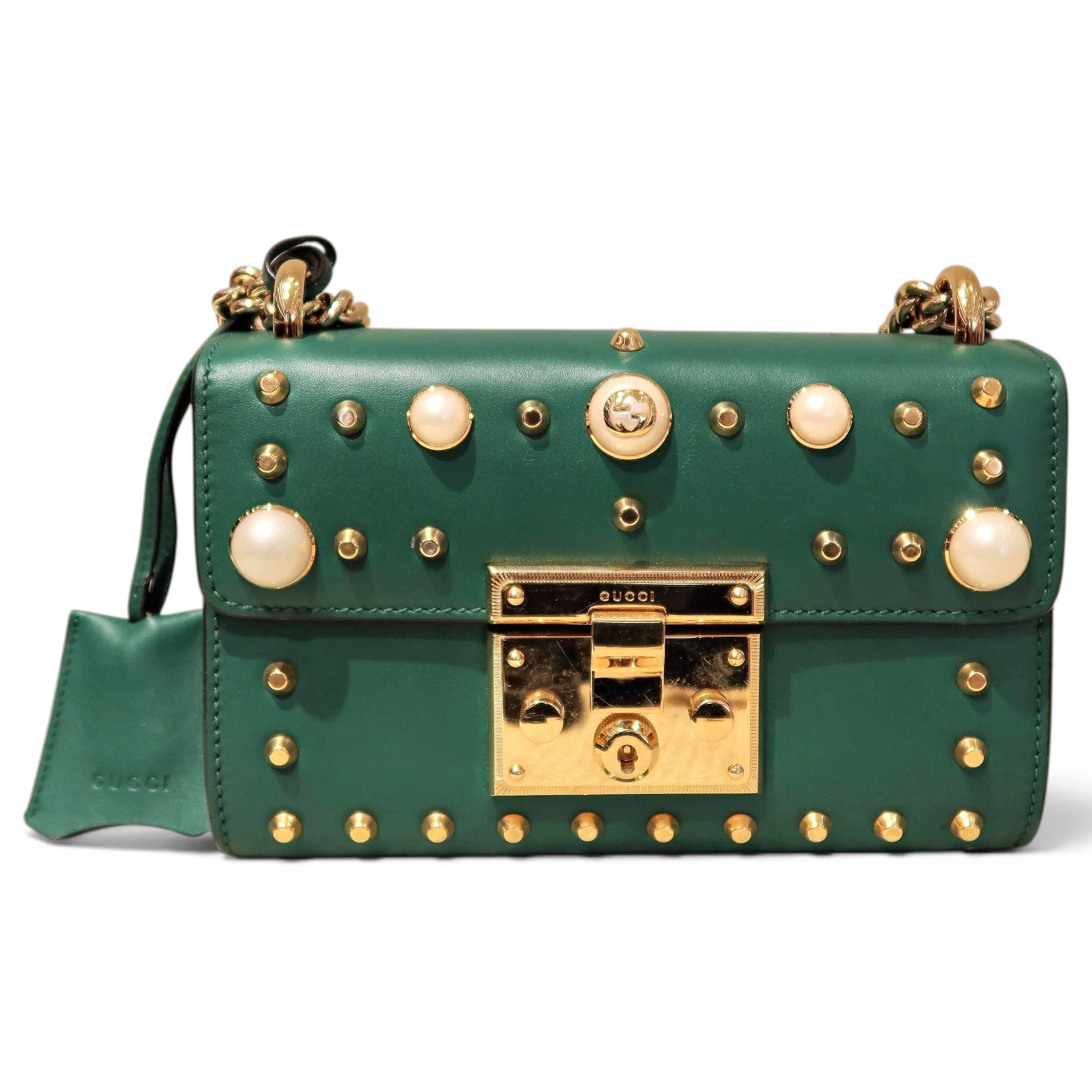 Padlock leather handbag