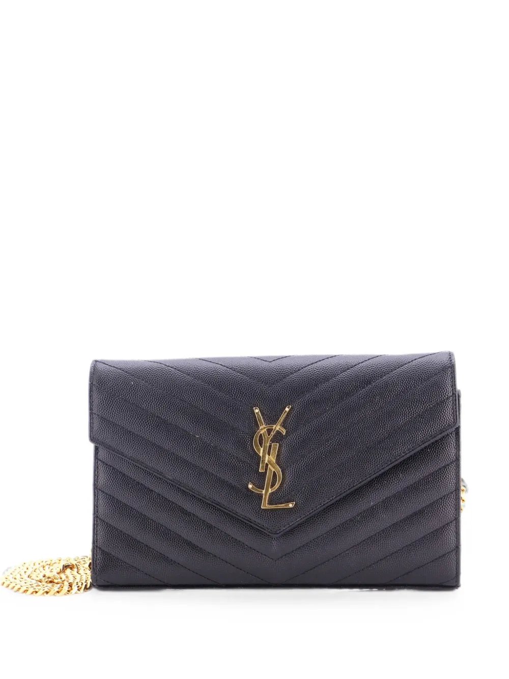 Classic Monogram Wallet on Chain Matelasse Chevron Leather Medium crossbody bag
