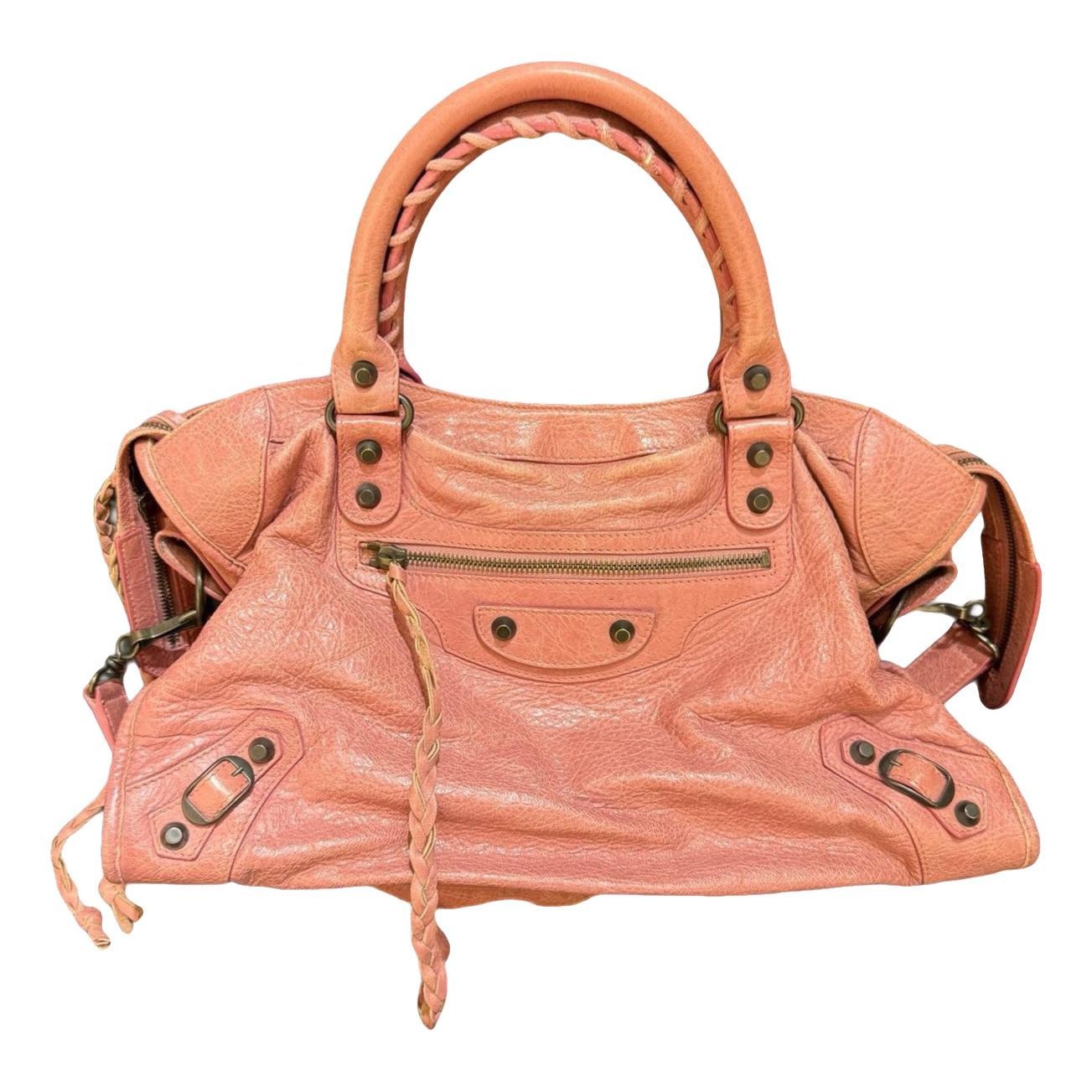 City leather handbag