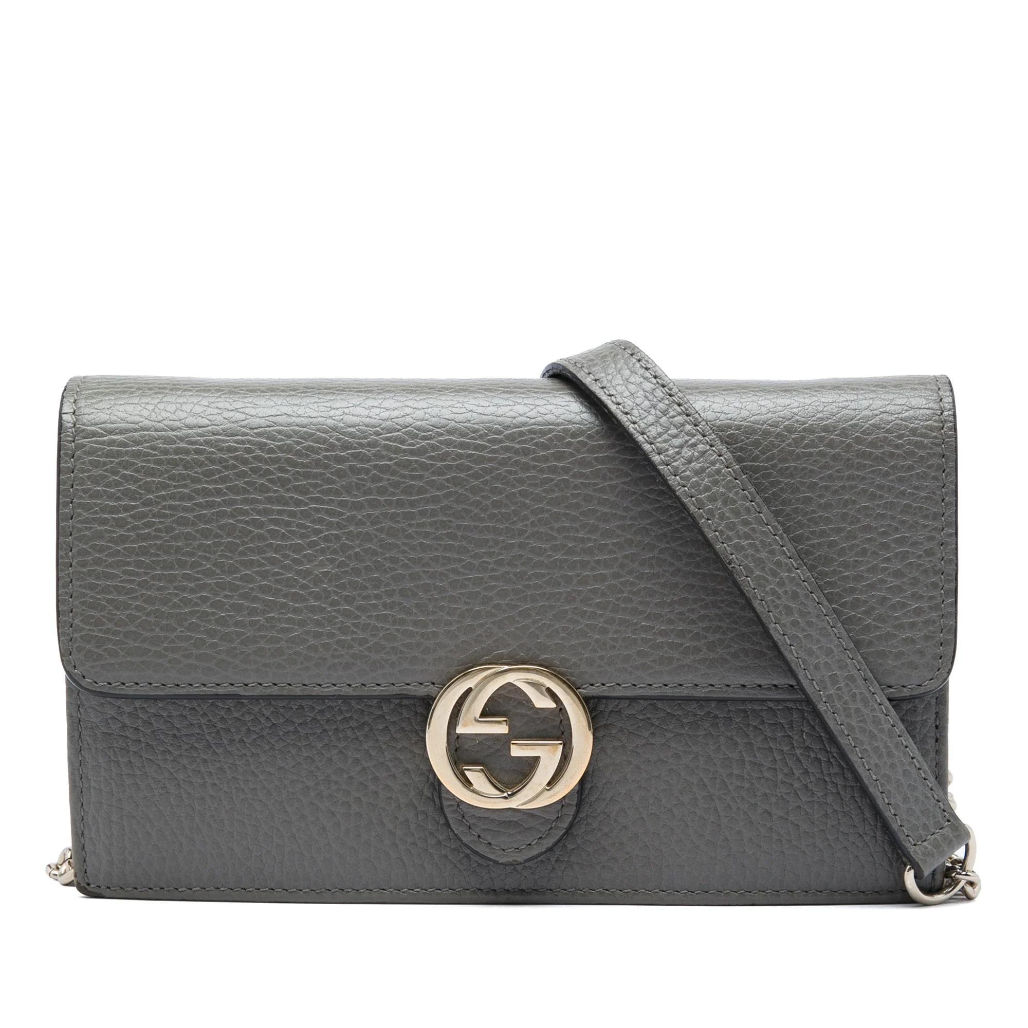 Interlocking leather handbag
