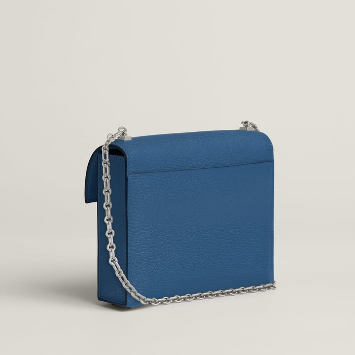 Bleu Tie Verrou Chaine Mini Bag