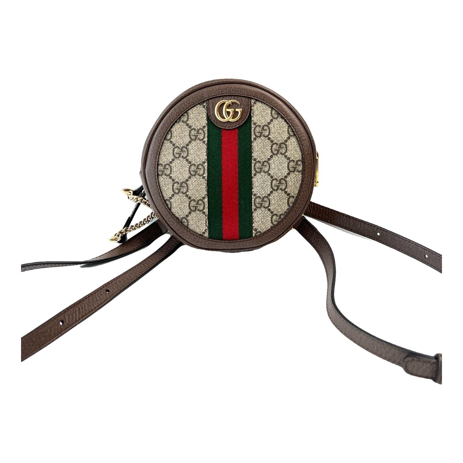 Ophidia Round leather handbag