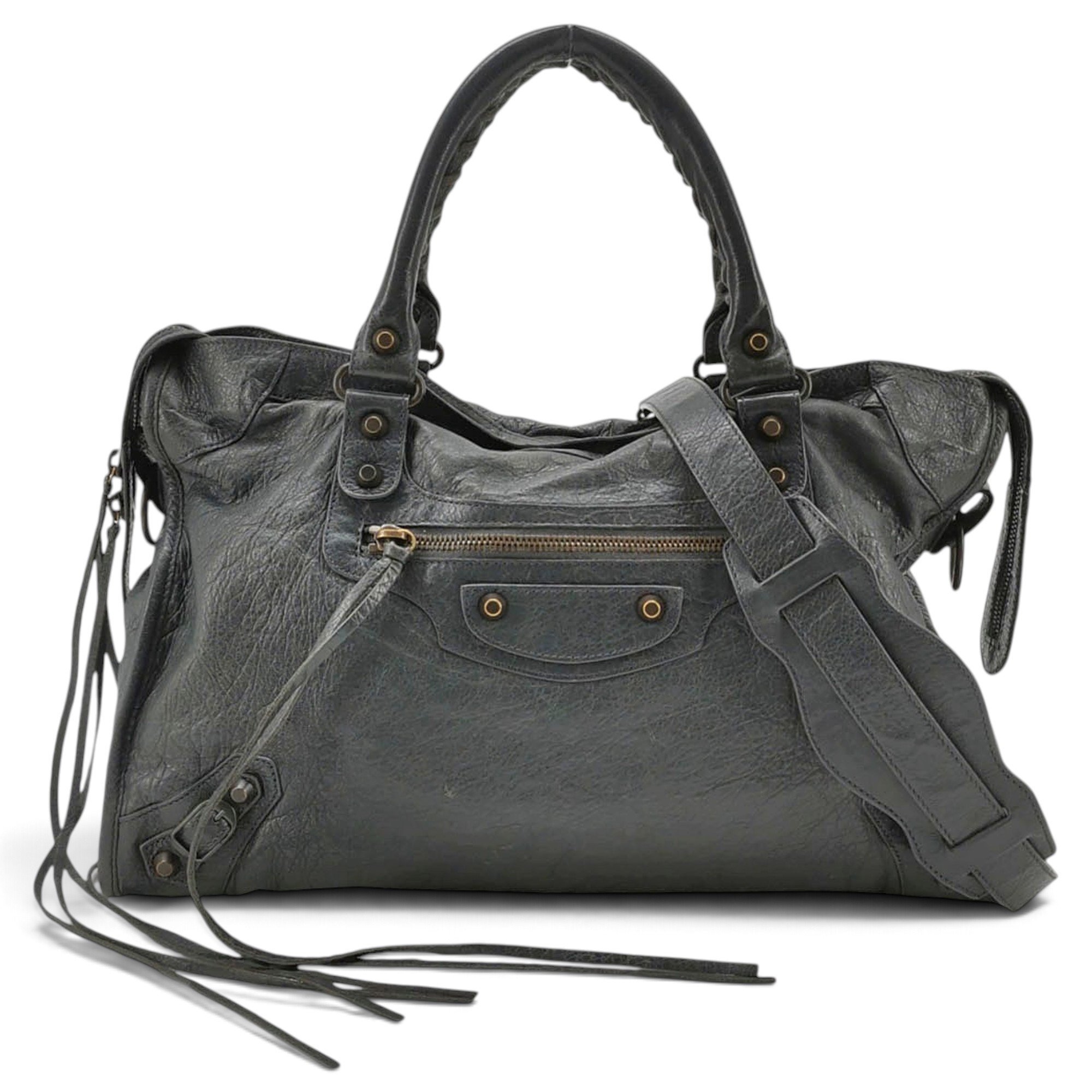 City leather handbag