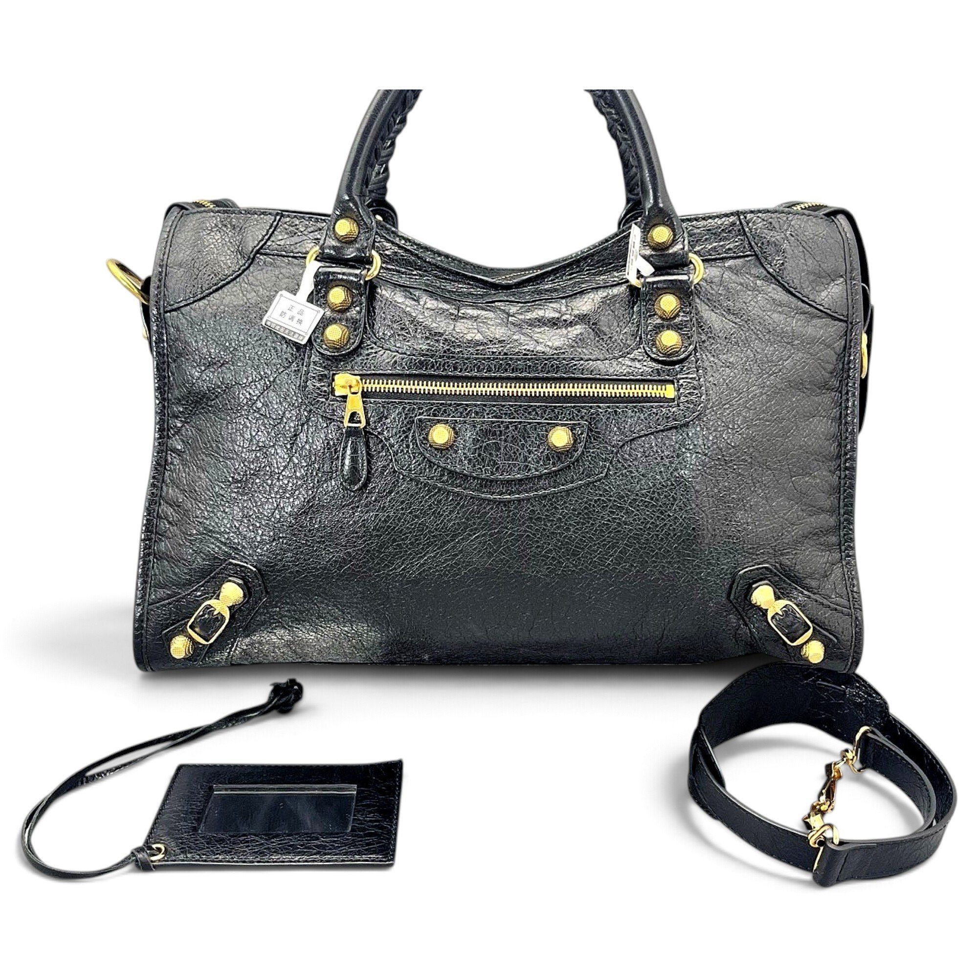 City leather handbag