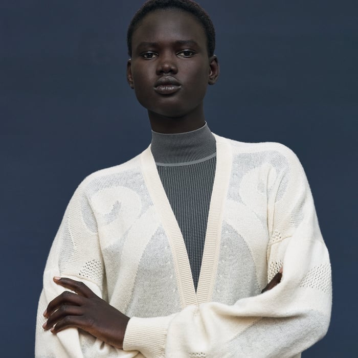 Blanc Naturel Long Cashmere Cardigan
