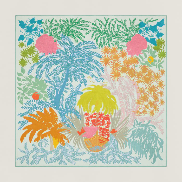 Le Jardin Des Peintres 더블 페이스 스카프 90