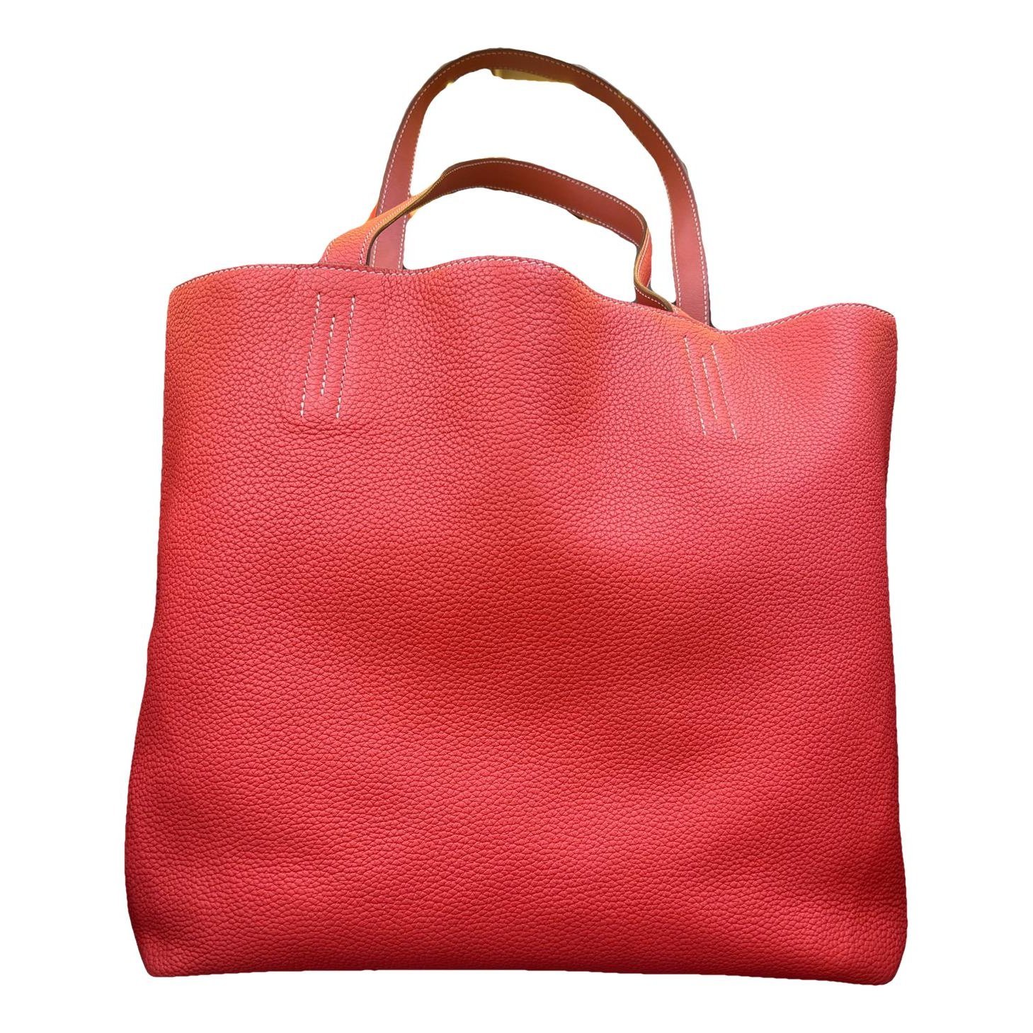 Hermes Double sens leather handbag