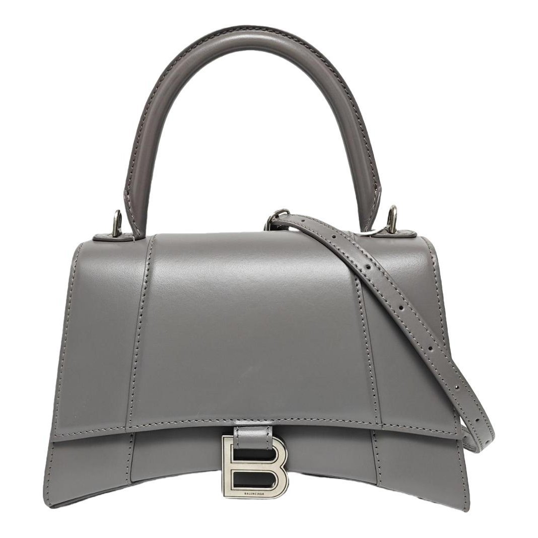 Hourglass leather handbag