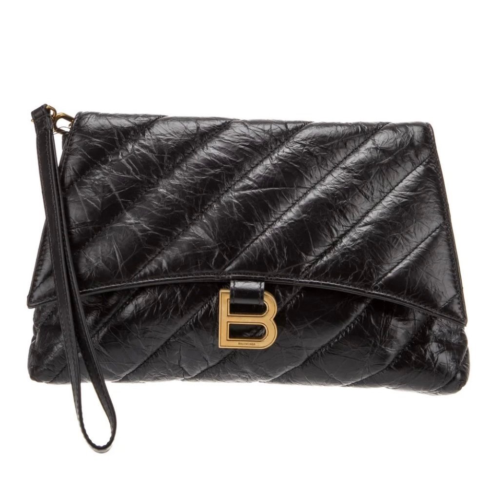 Leather clutch bag