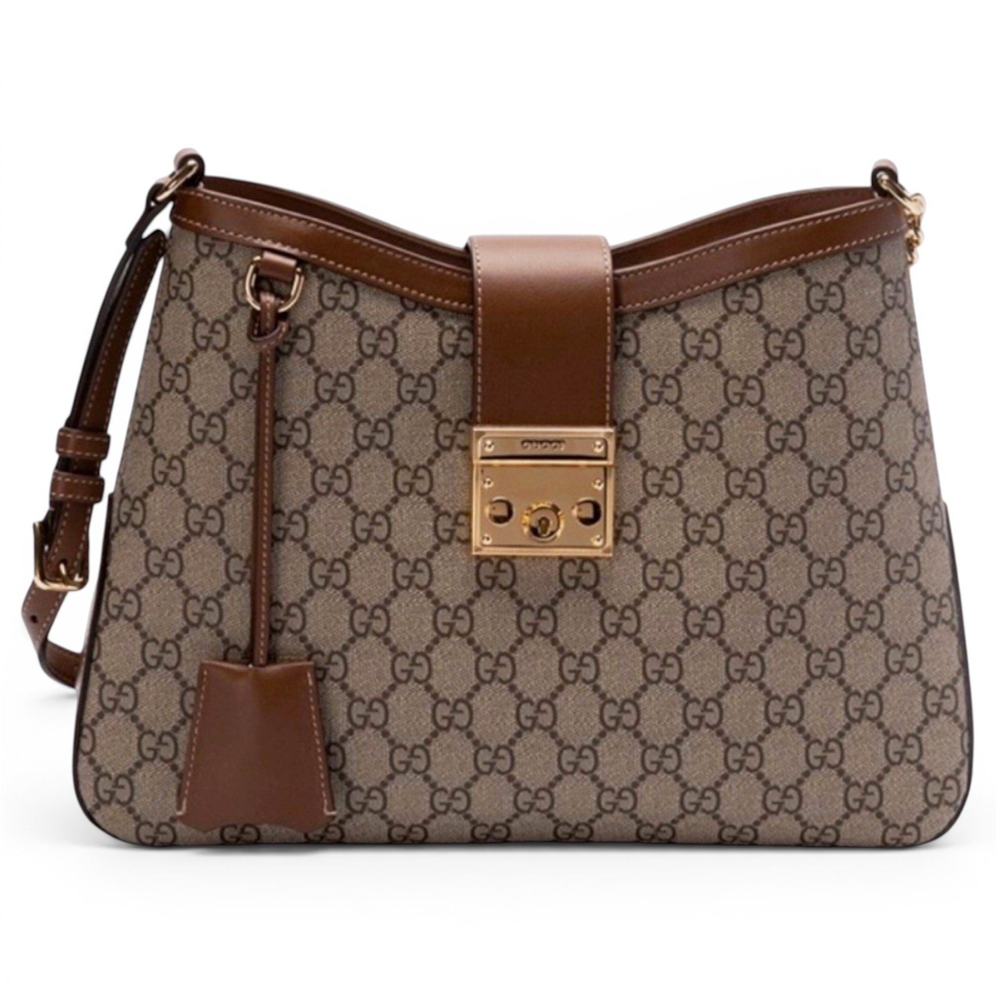 Padlock leather handbag
