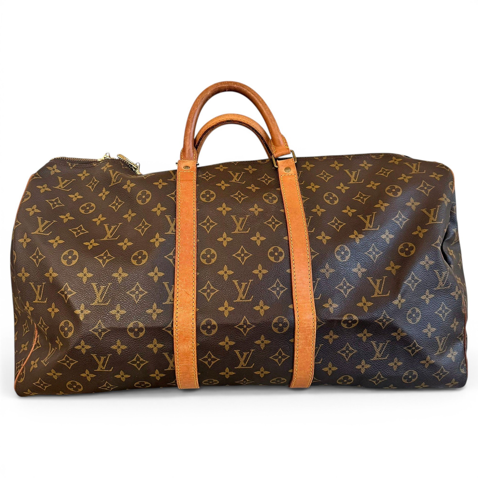 Louis Vuitton Keepall leather travel bag