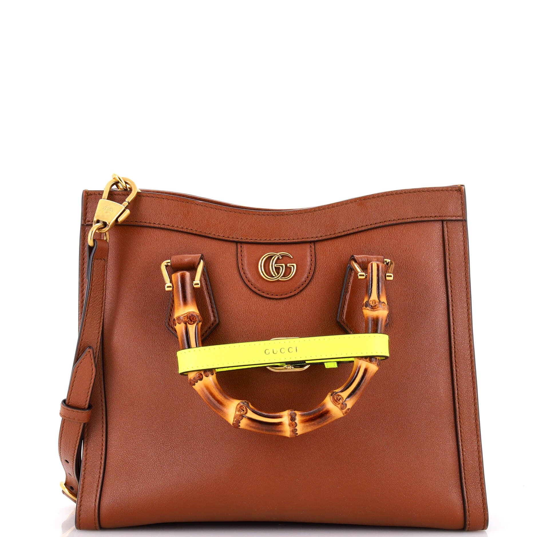 Diana NM Bamboo Handle Tote Leather Small