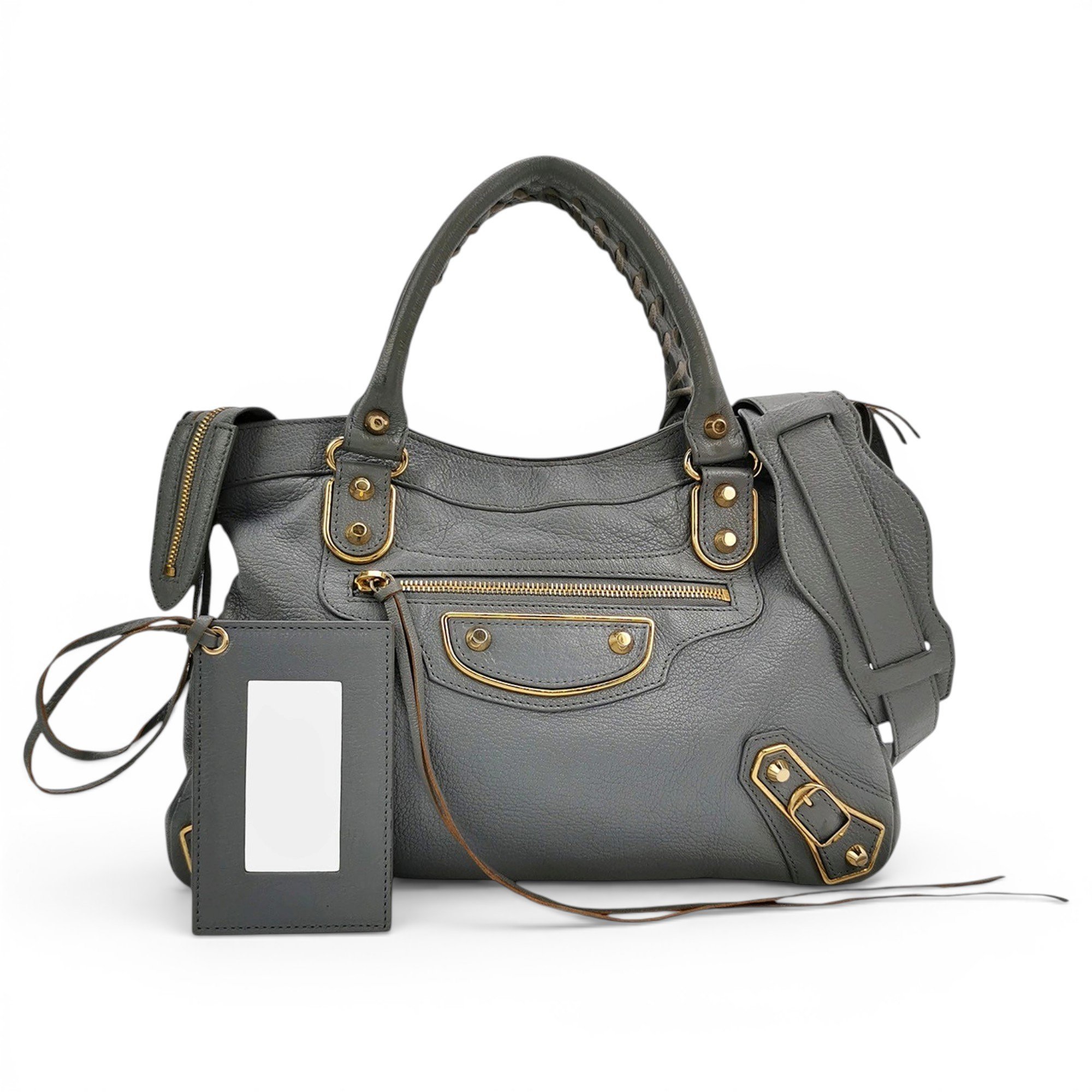 City leather handbag