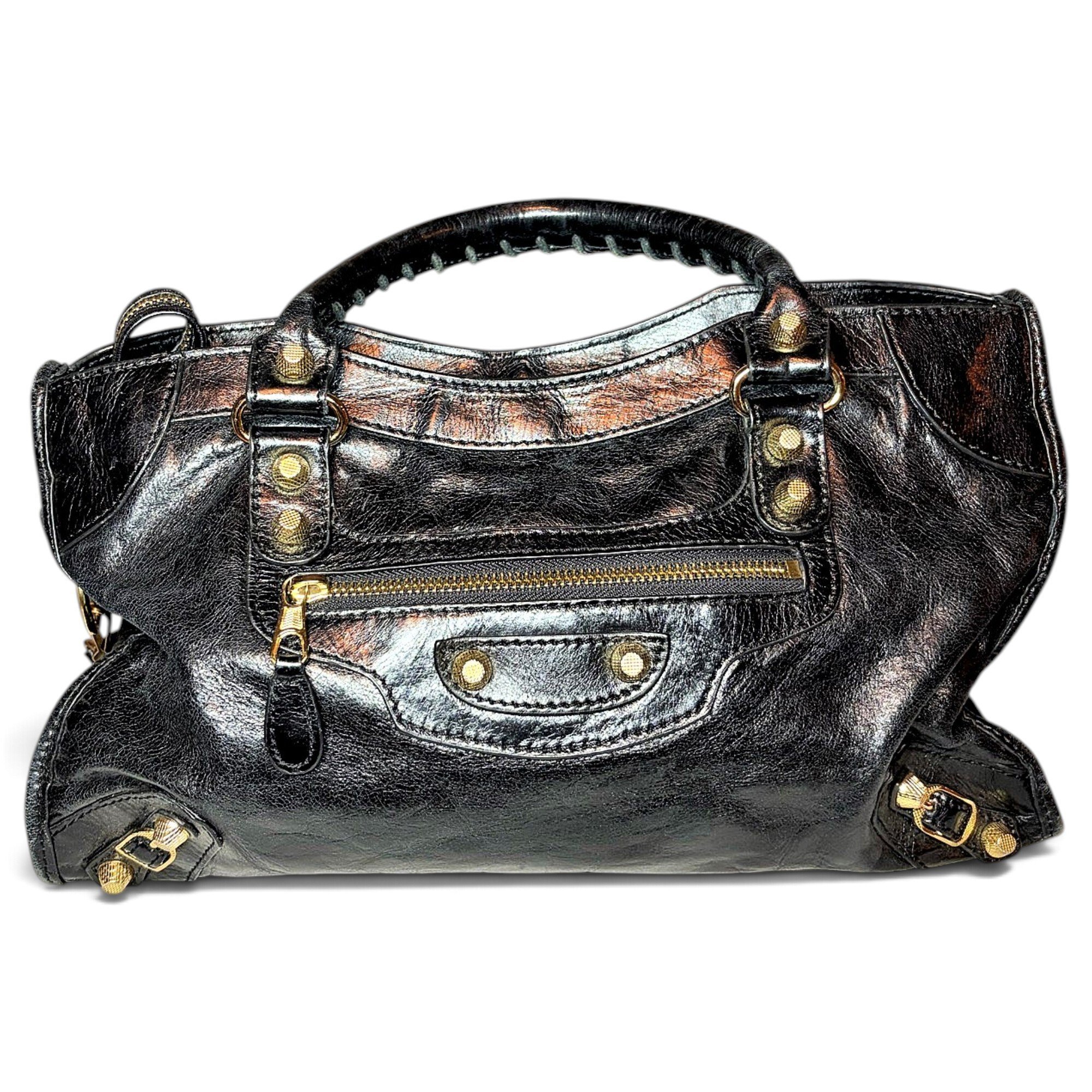 City leather handbag