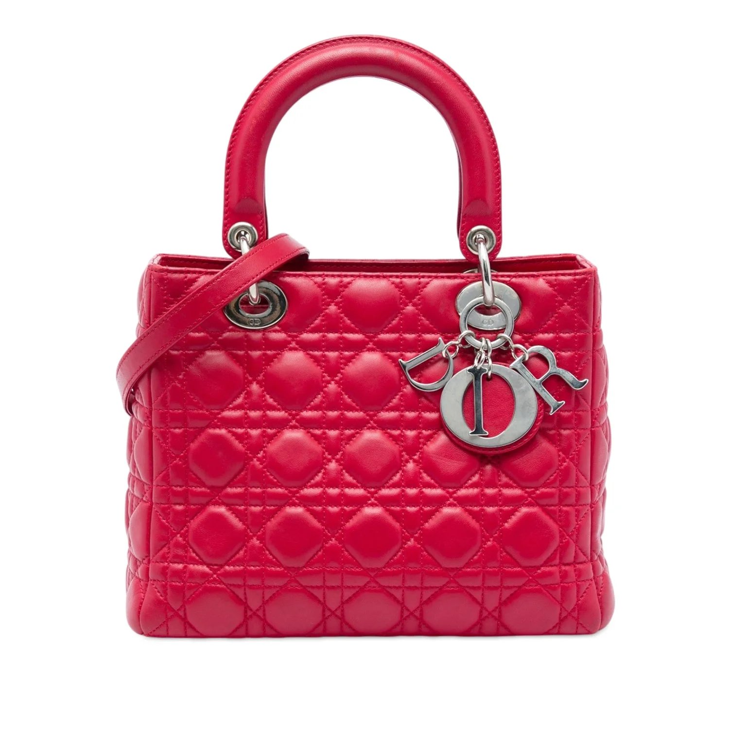 Medium Calfskin Cannage Lady Dior