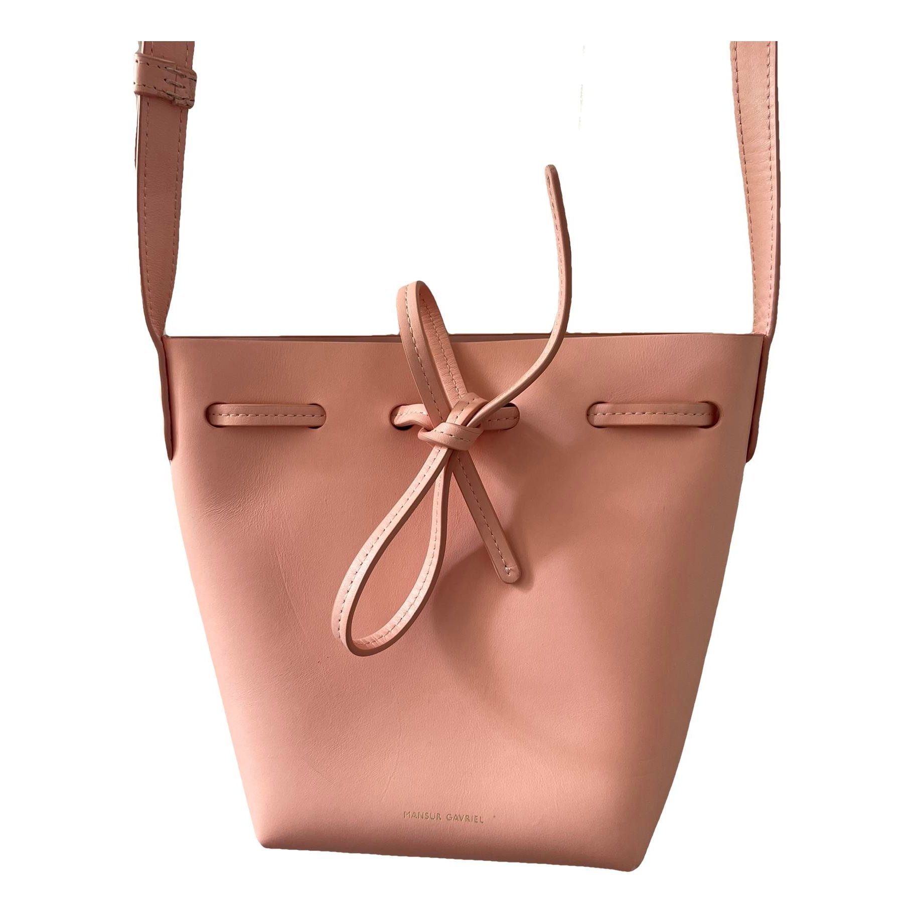 Bucket leather handbag