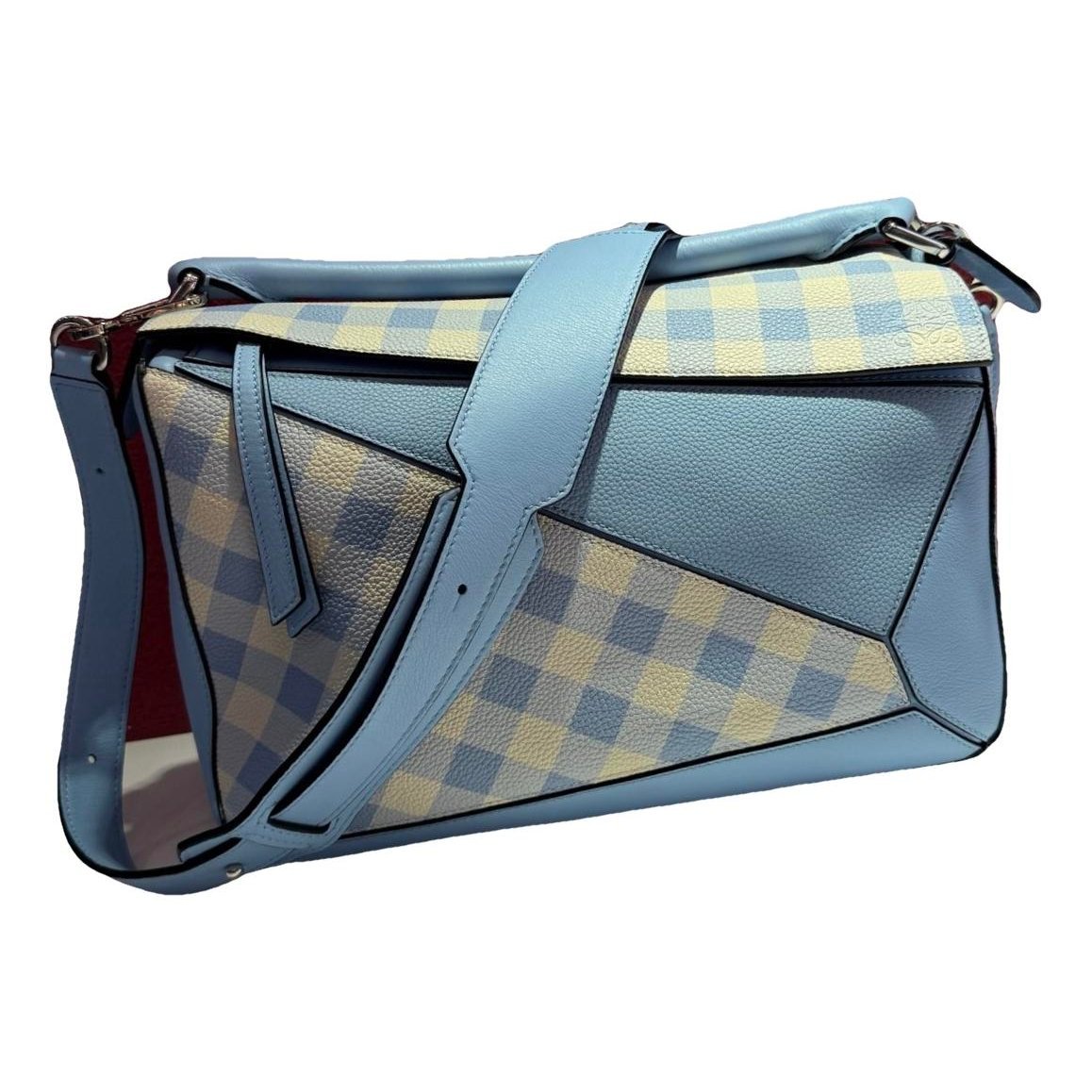 Puzzle leather handbag