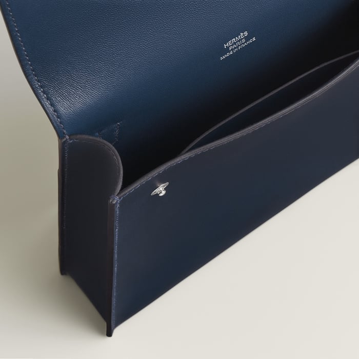Bleu Abysse Hermèsnap Vertical to Go Pouch
