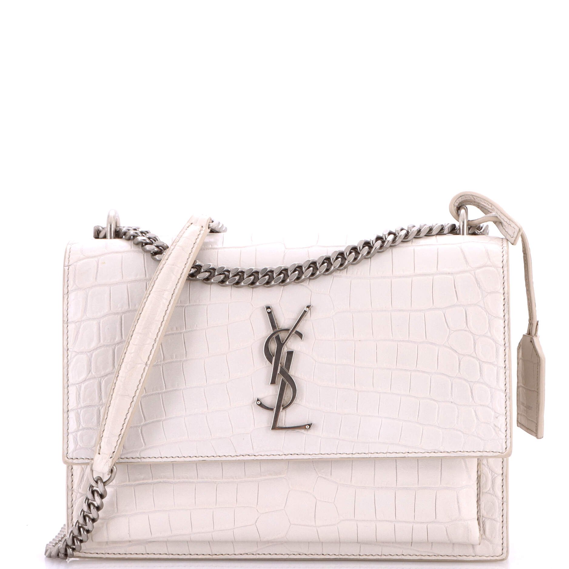 Sunset Crossbody Bag Crocodile Embossed Leather Medium