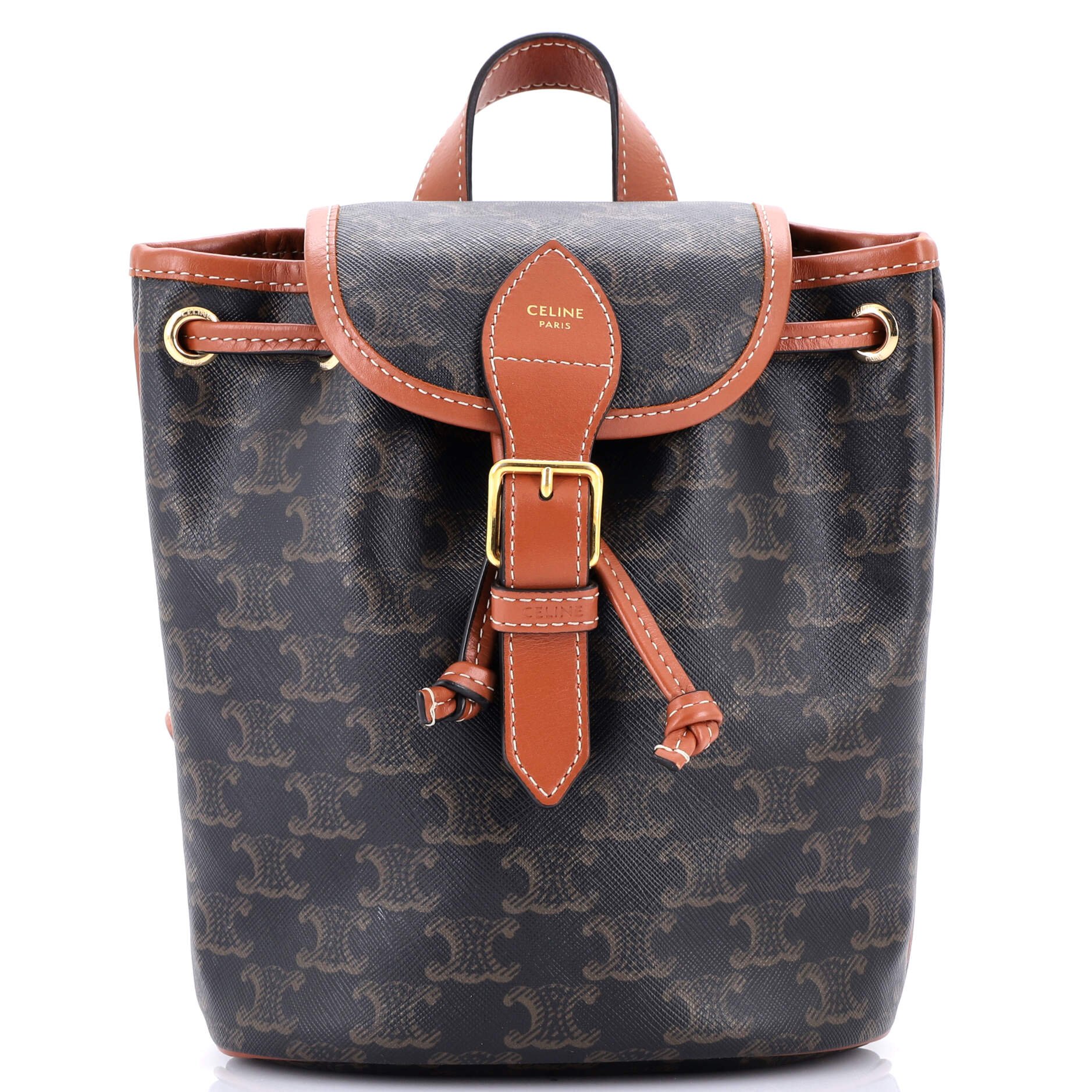 Celine Folco Backpack Triomphe Coated Canvas Mini