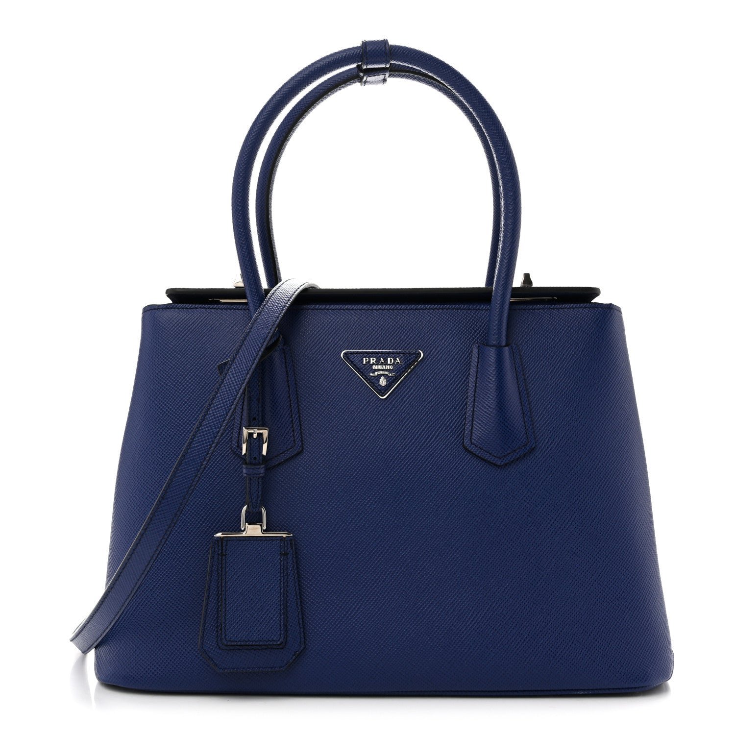 Prada Saffiano Cuir Twin Tote Inchiostro