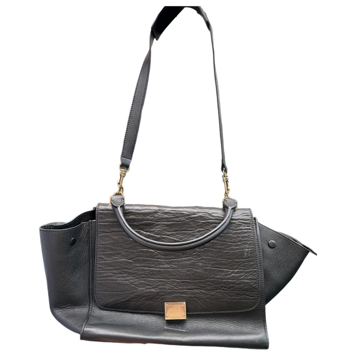 Trapèze leather handbag