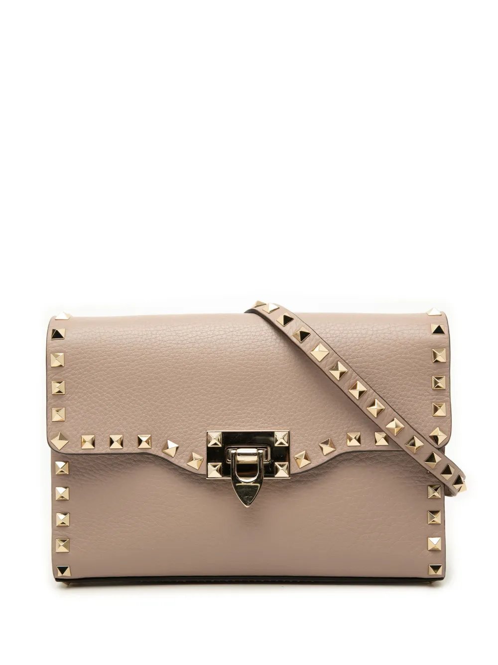 2018-2026 Small Pebbled Calfskin Rockstud Flap crossbody bag