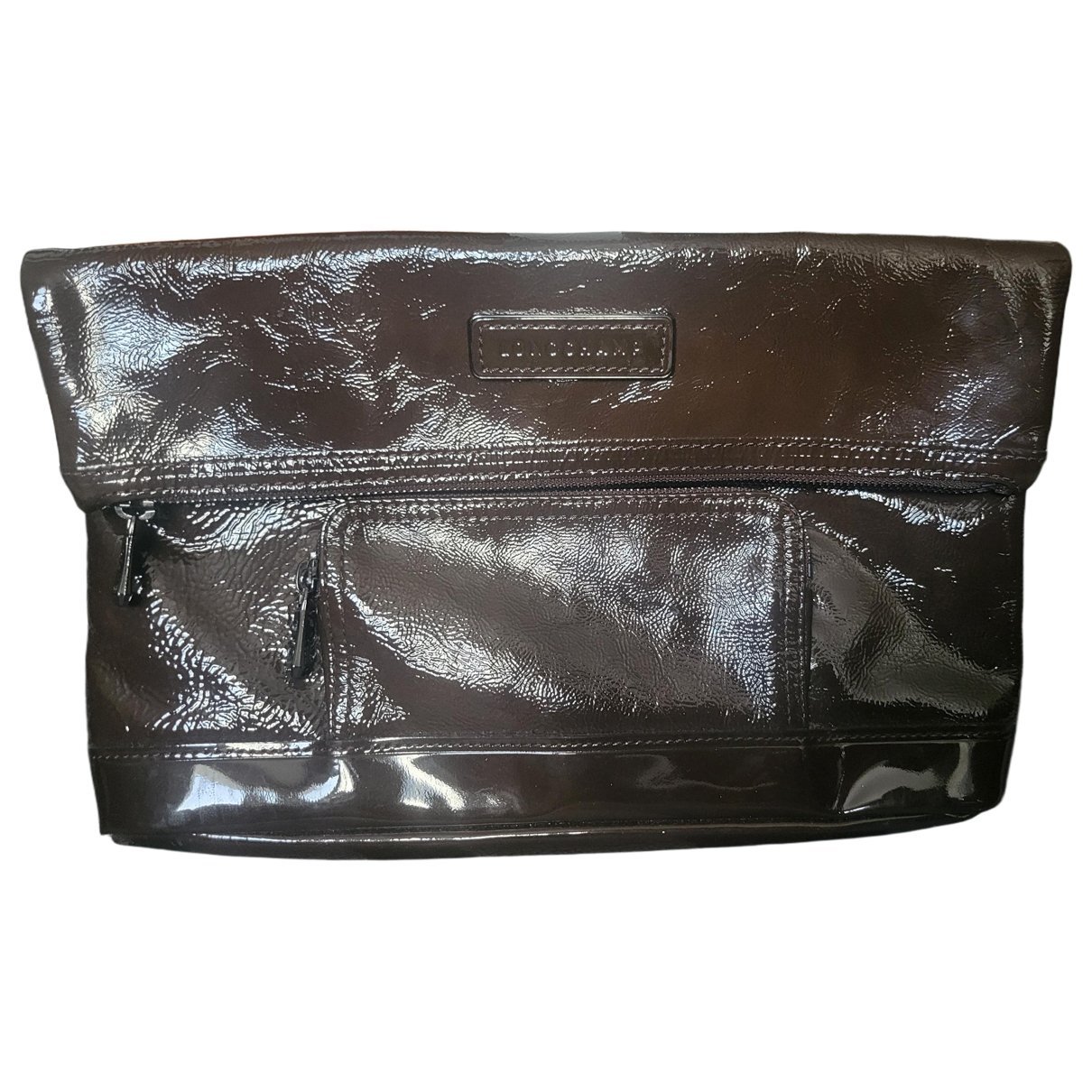 Patent leather clutch bag