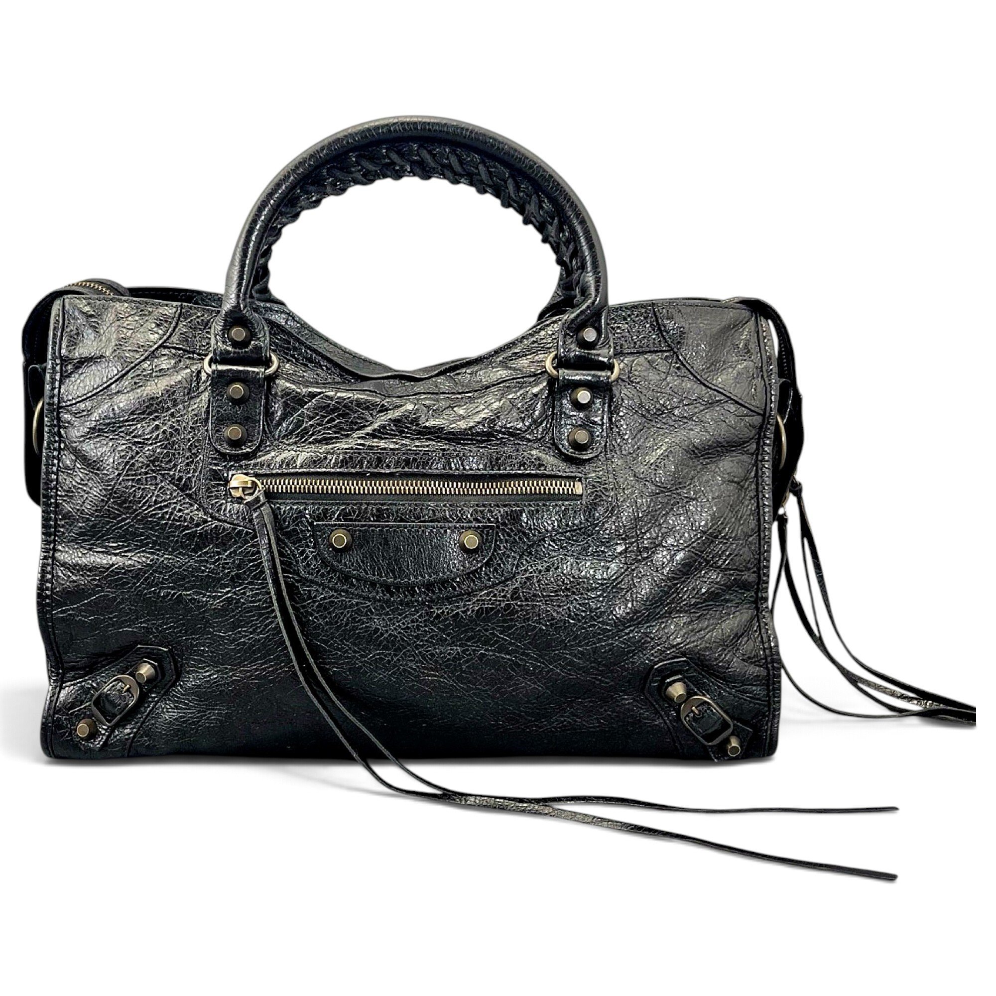 City leather handbag