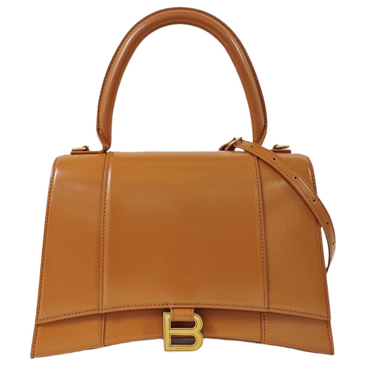 Hourglass leather handbag