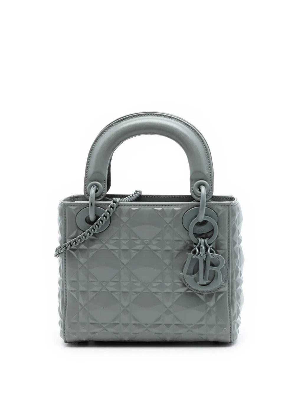 2022 Mini Ultra Matte Calfskin Diamond Cannage Lady Dior satchel